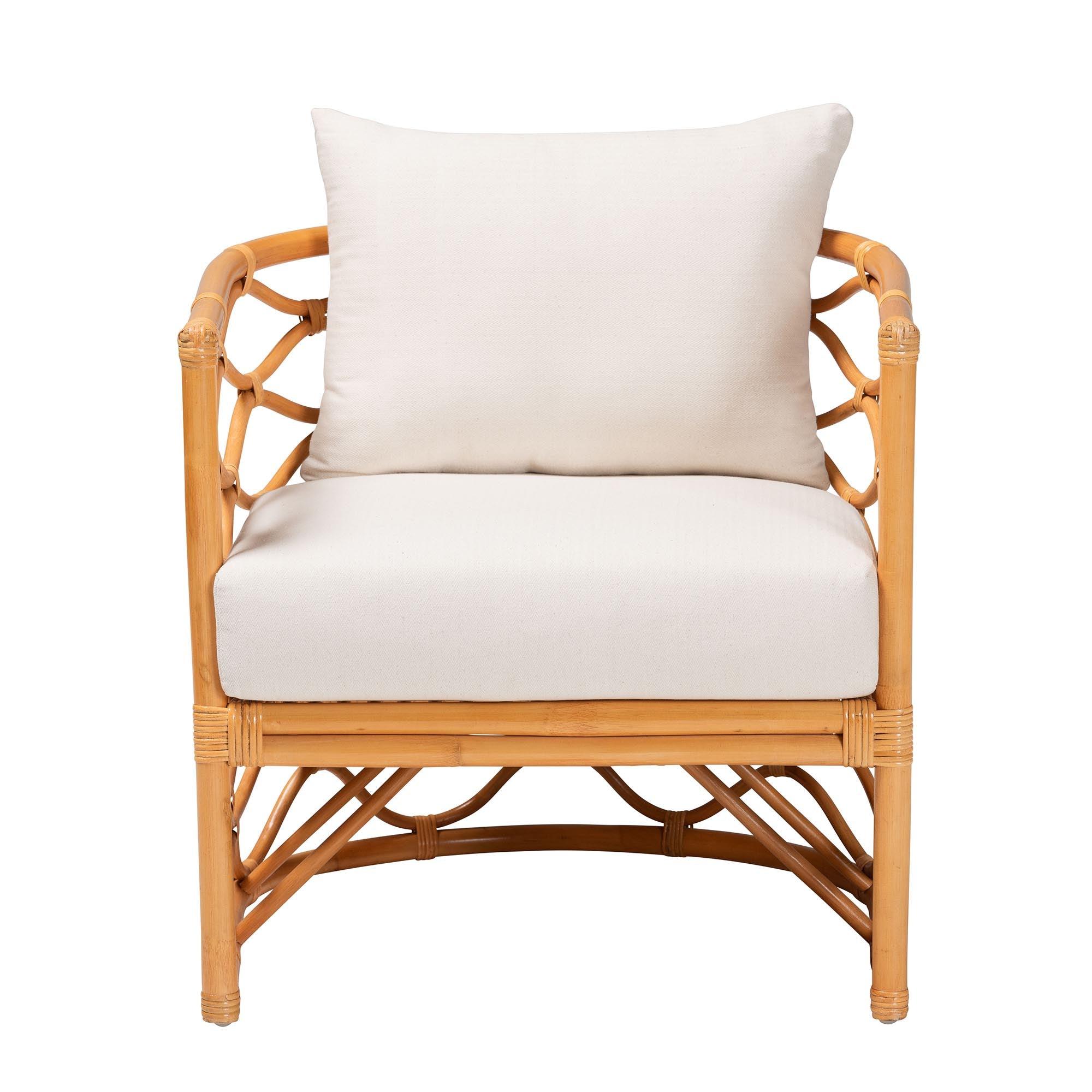 Bali & Pari Acelynn Bohemian Light Honey Rattan Arm Chair