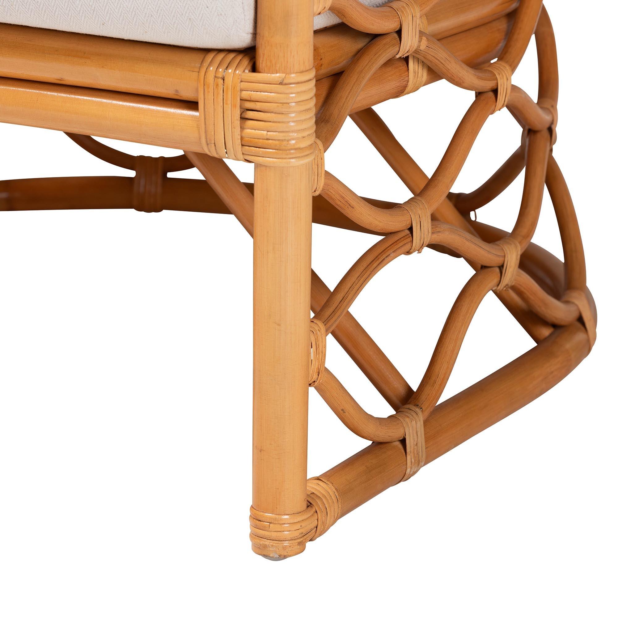 Bali & Pari Acelynn Bohemian Light Honey Rattan Arm Chair