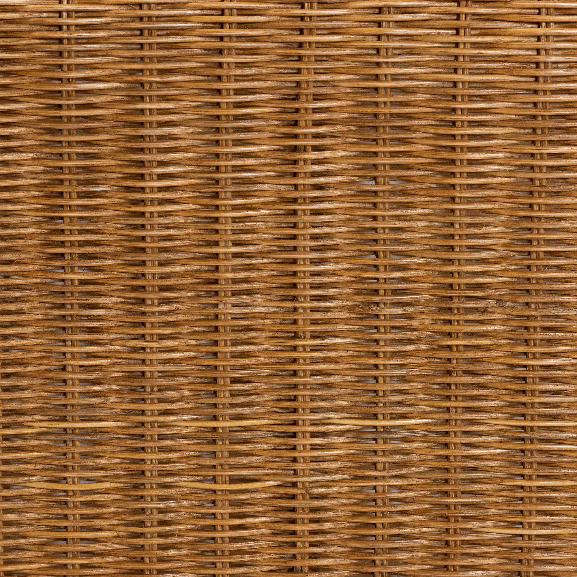 Bali & Pari Oteria Bohemian Light Honey Scalloped Rattan Side Table