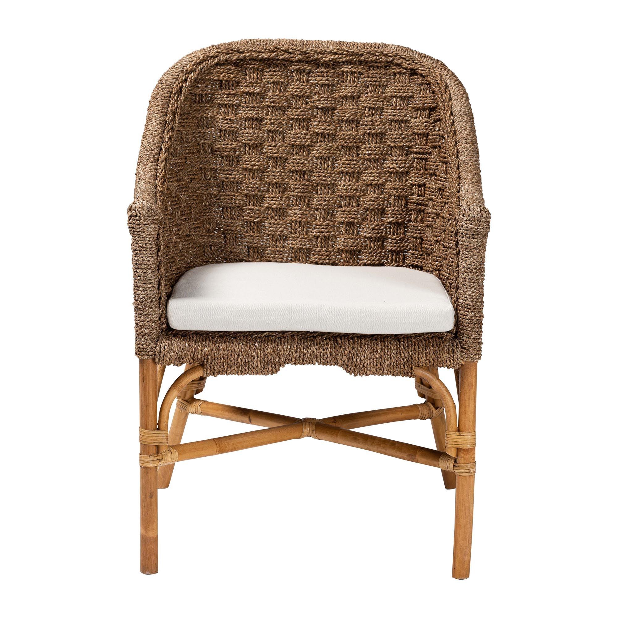 Bali & Pari Luis Bohemian Seagrass and Rattan Arm Chair