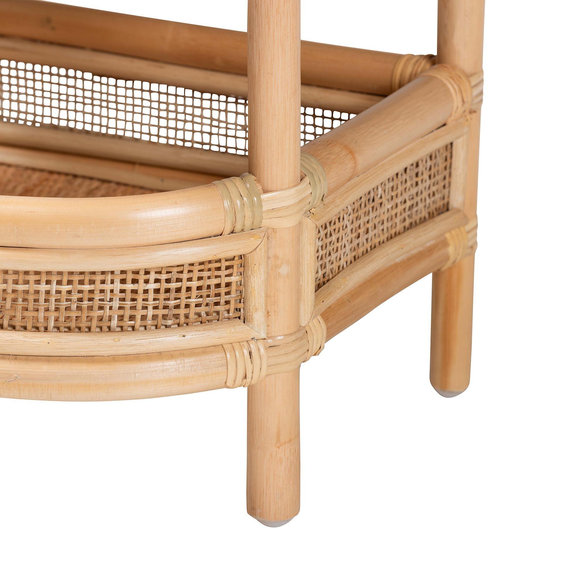 Bali & Pari Divitia Bohemian Rattan 1-Drawer Nightstand