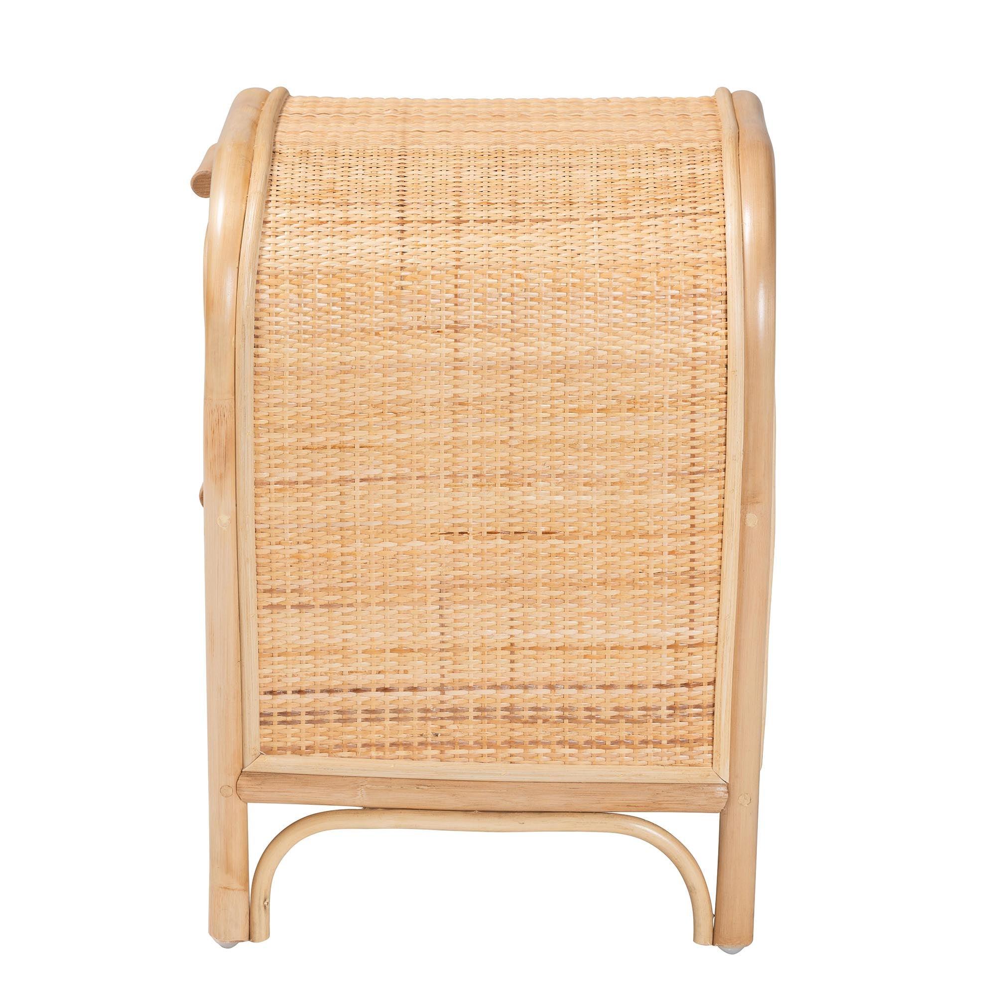 Bali & Pari Adrika Bohemian Rattan 2-Drawer Nightstand