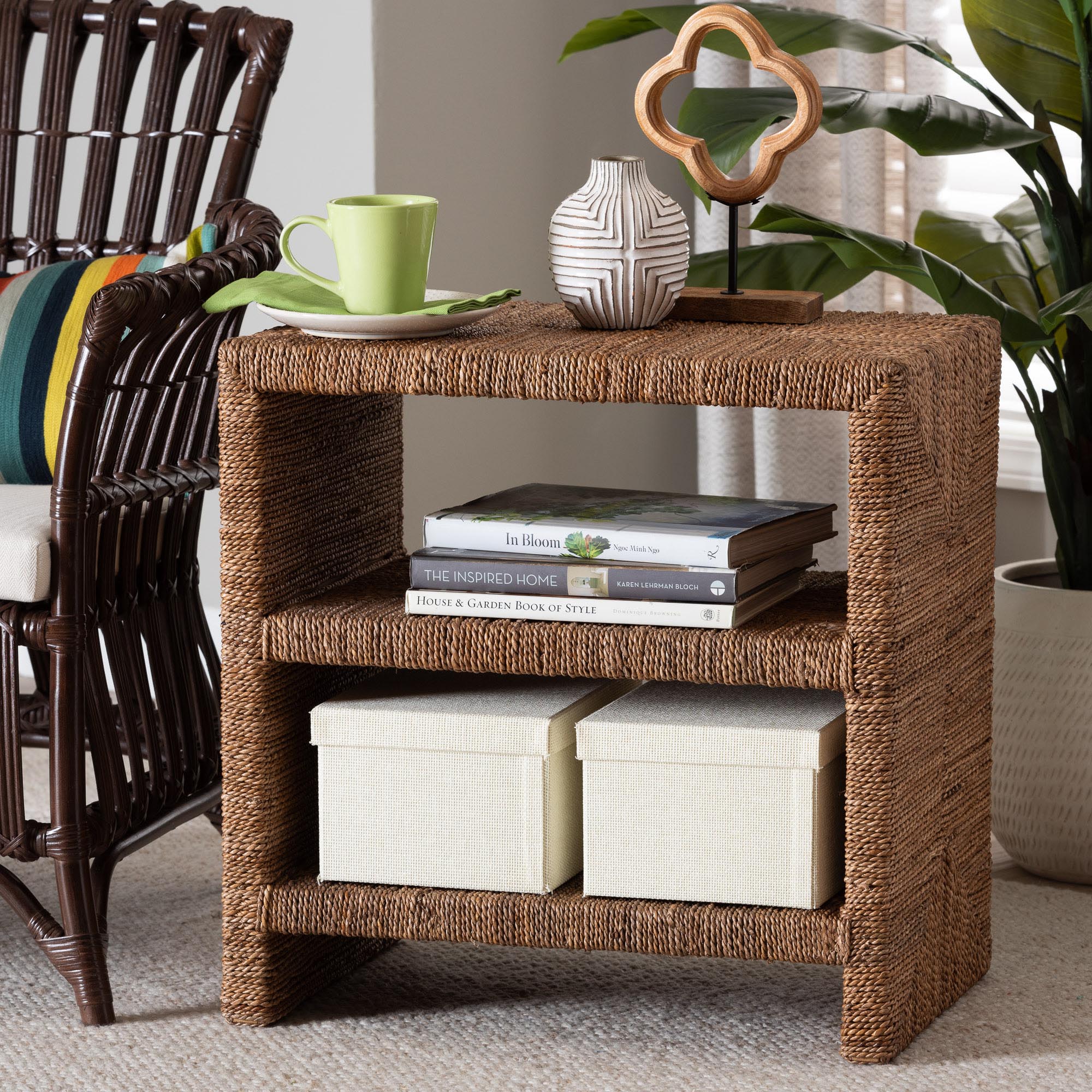 Bali & Pari Liza Bohemian Seagrass End Table