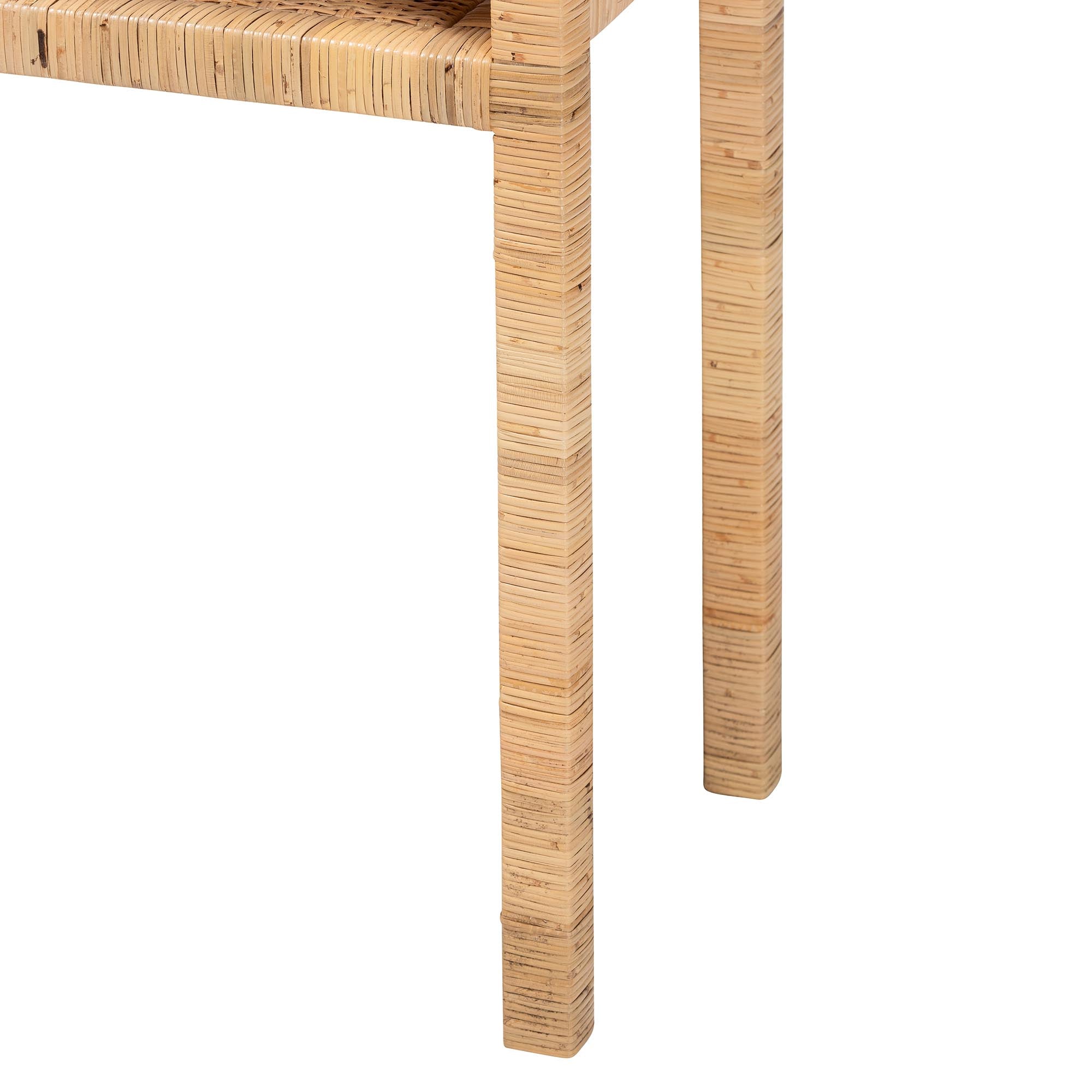 Bali & Pari Kalimantan Bohemian Light Honey Rattan and Acacia Wood Console Table