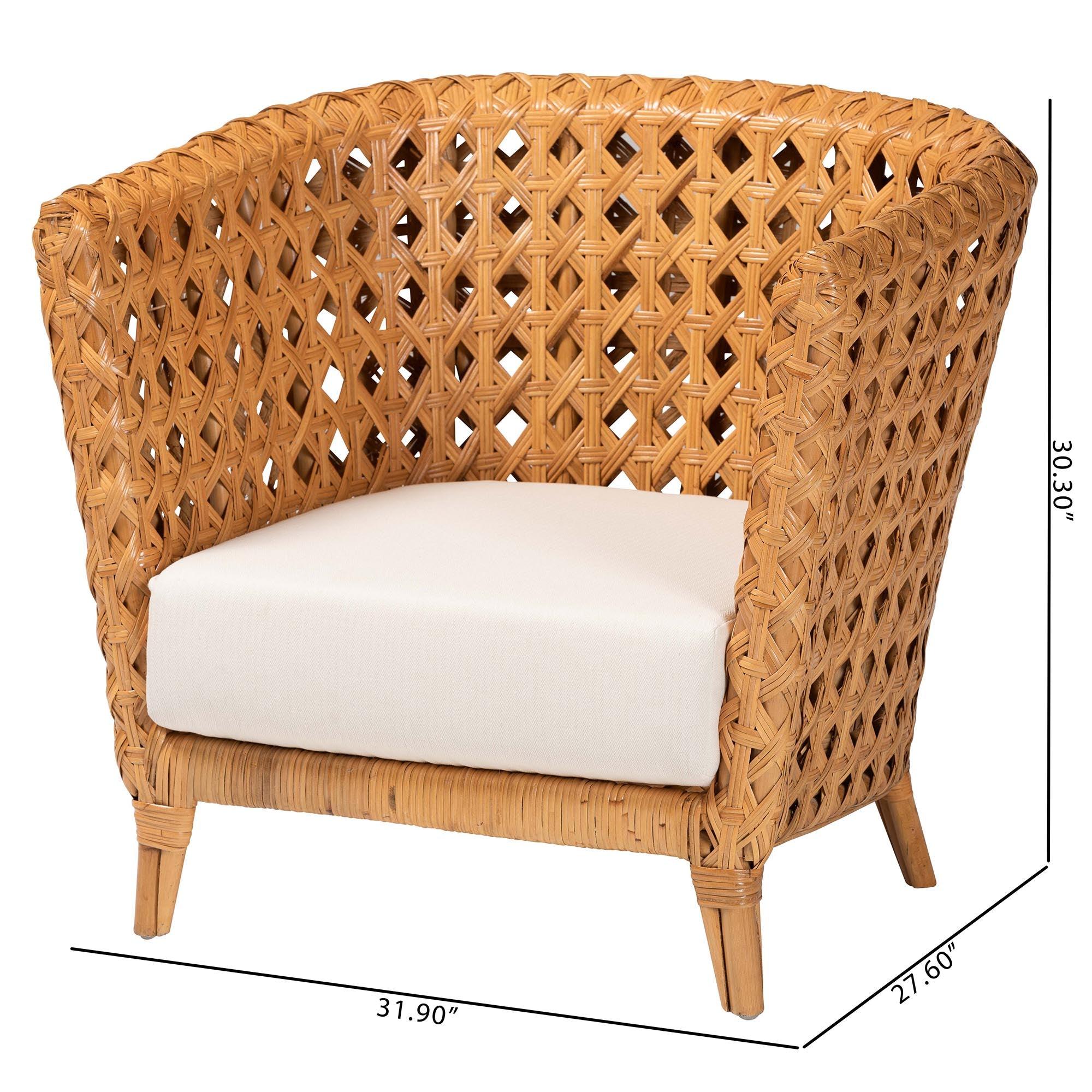 Bali & Pari Daiwa Bohemian Light Honey Ratan Accent Chair