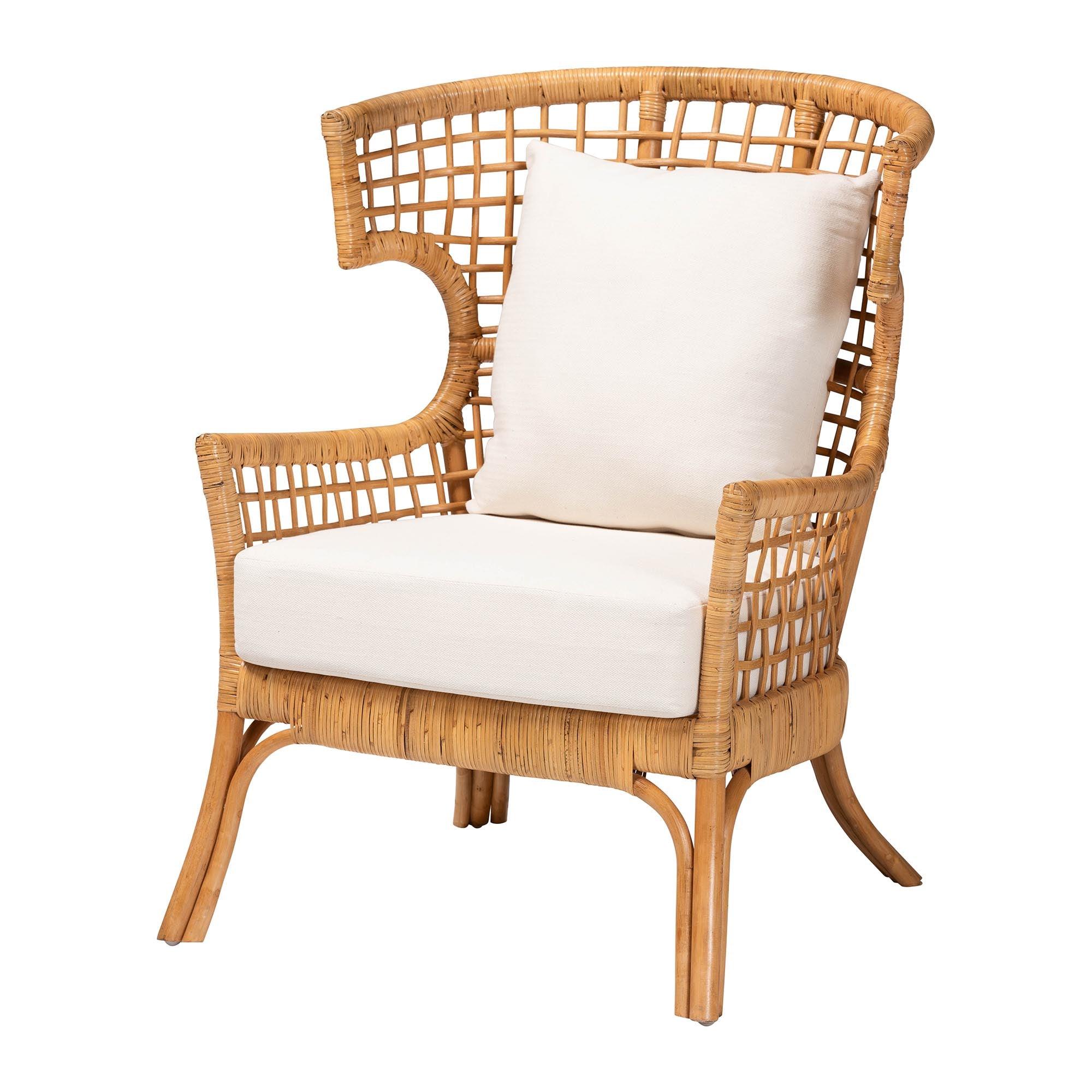 Bali & Pari Regina Bohemian Light Honey Rattan Arm Chair