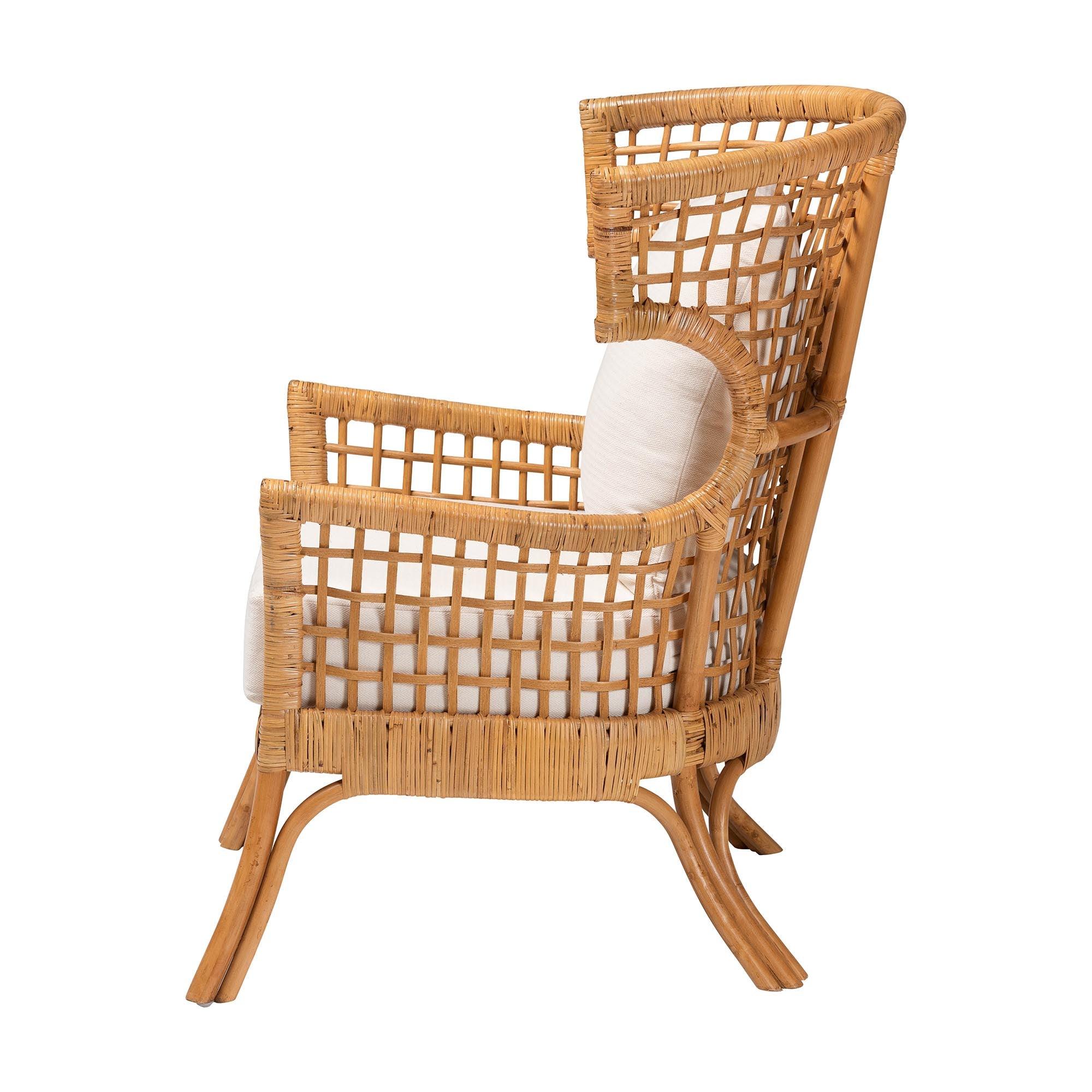 Bali & Pari Regina Bohemian Light Honey Rattan Arm Chair