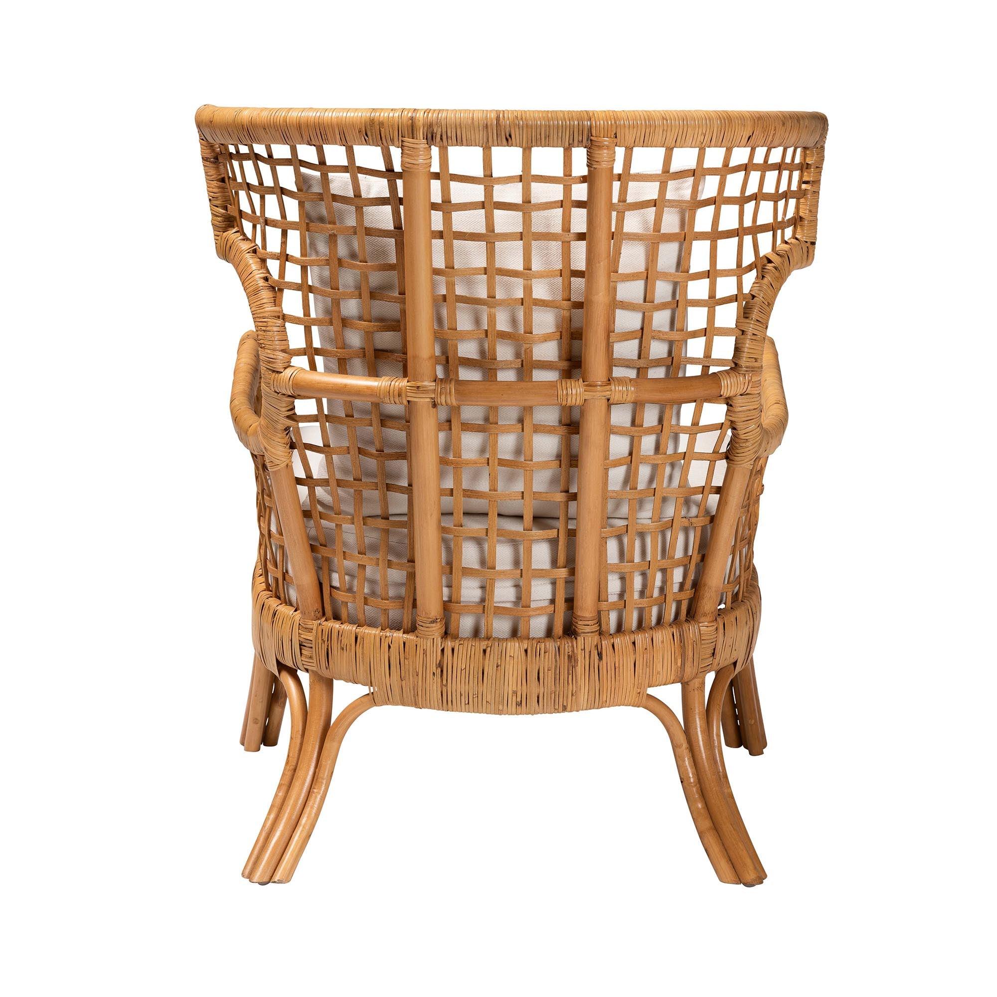 Bali & Pari Regina Bohemian Light Honey Rattan Arm Chair