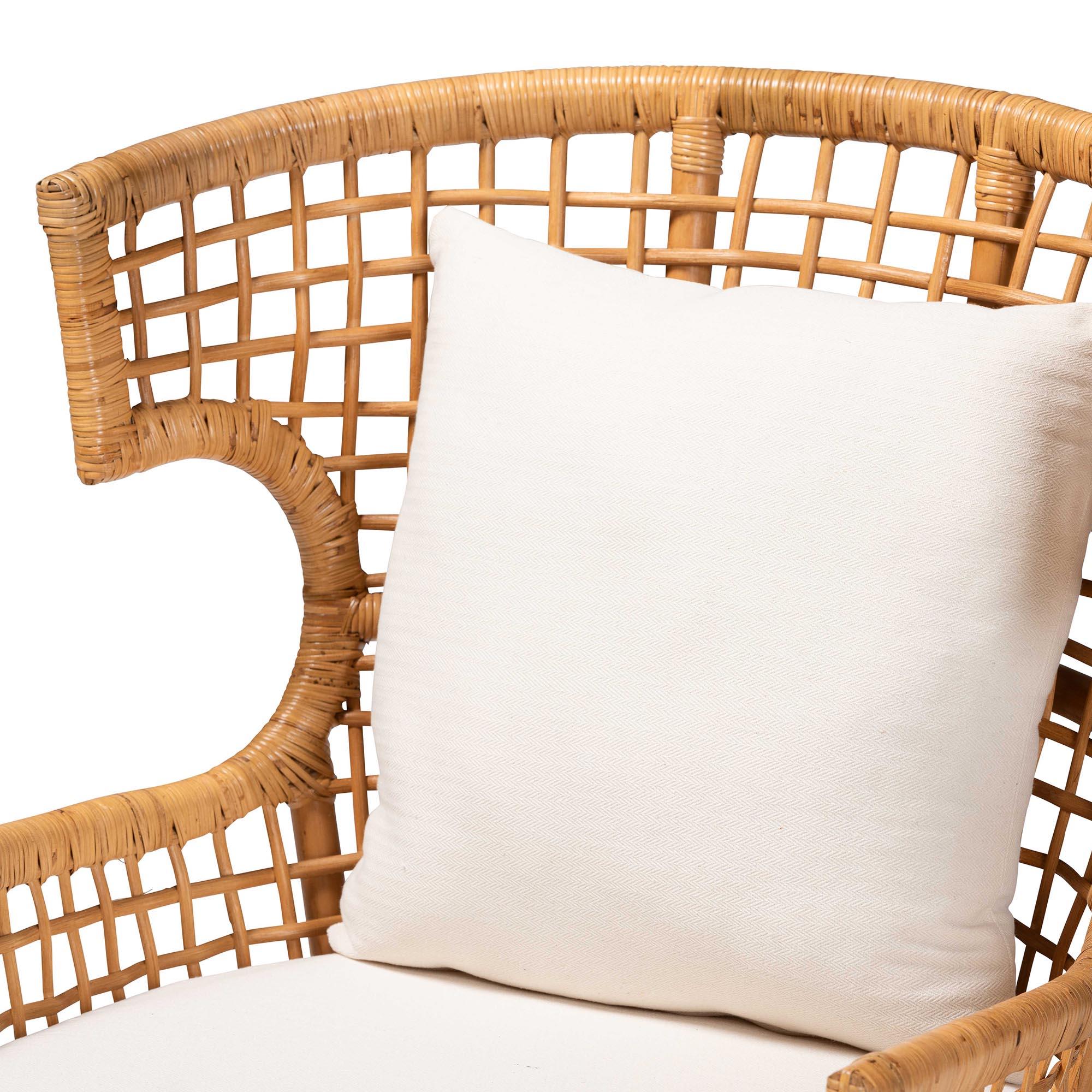 Bali & Pari Regina Bohemian Light Honey Rattan Arm Chair