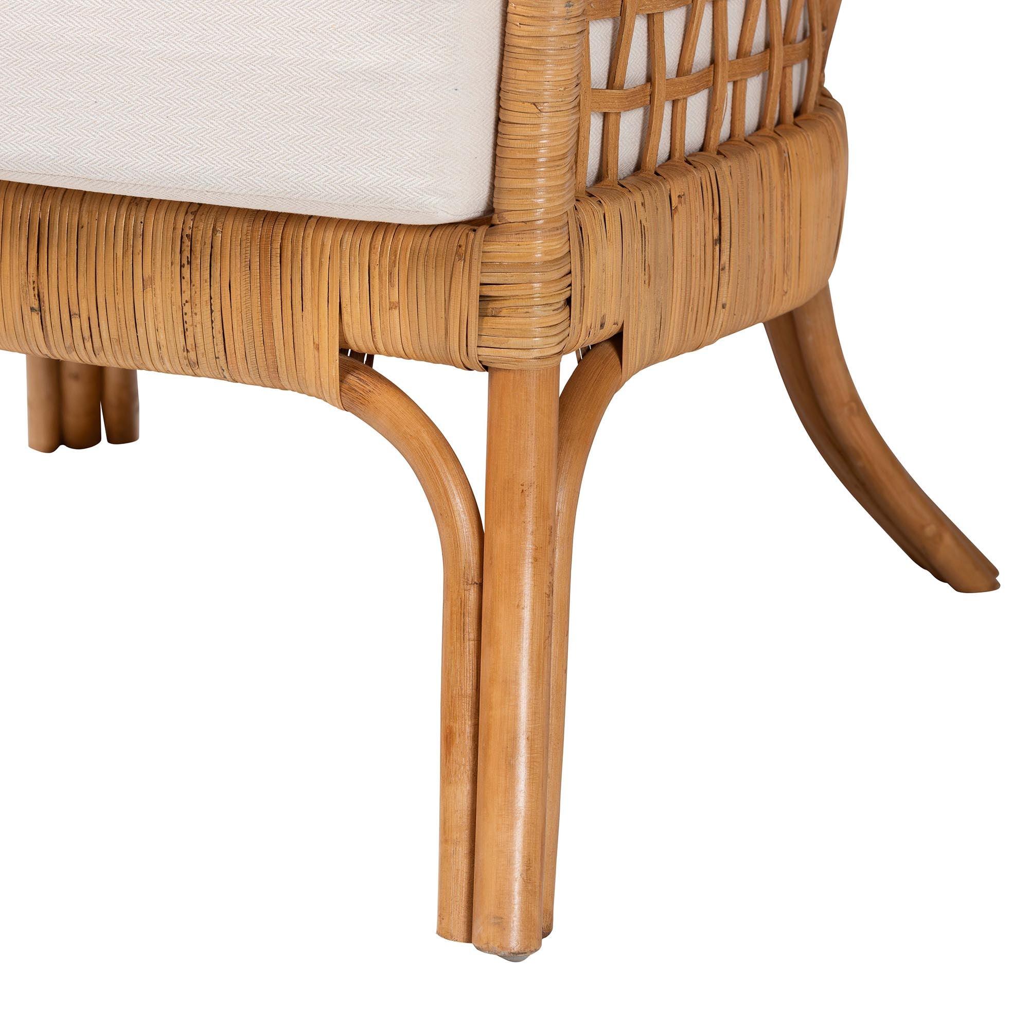 Bali & Pari Regina Bohemian Light Honey Rattan Arm Chair