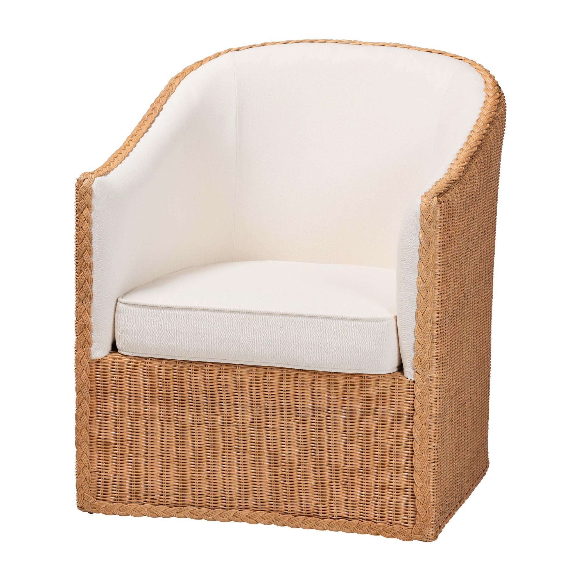 Bali & Pari Tessa Bohemian Light Honey Rattan Arm Chair