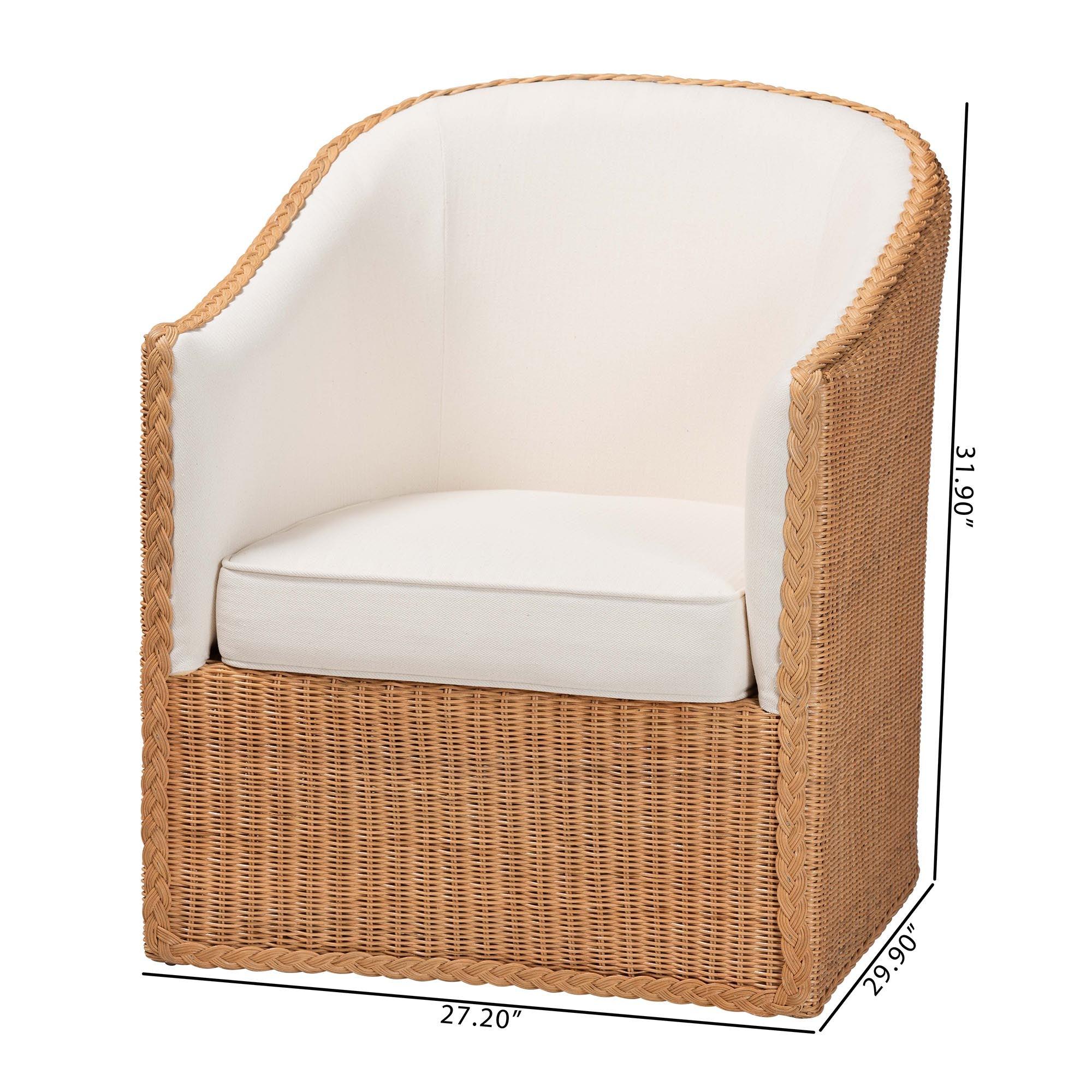 Bali & Pari Tessa Bohemian Light Honey Rattan Arm Chair