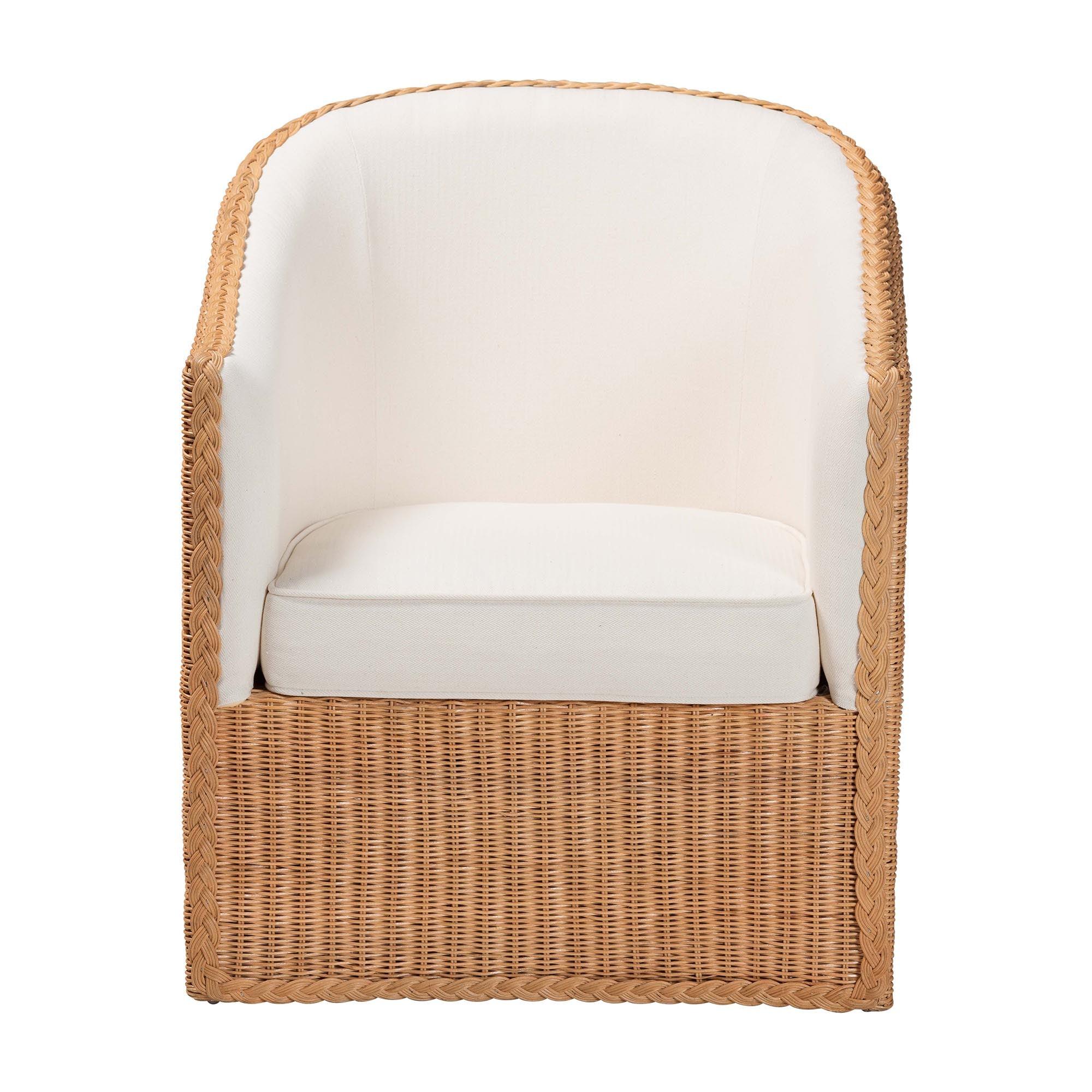Bali & Pari Tessa Bohemian Light Honey Rattan Arm Chair