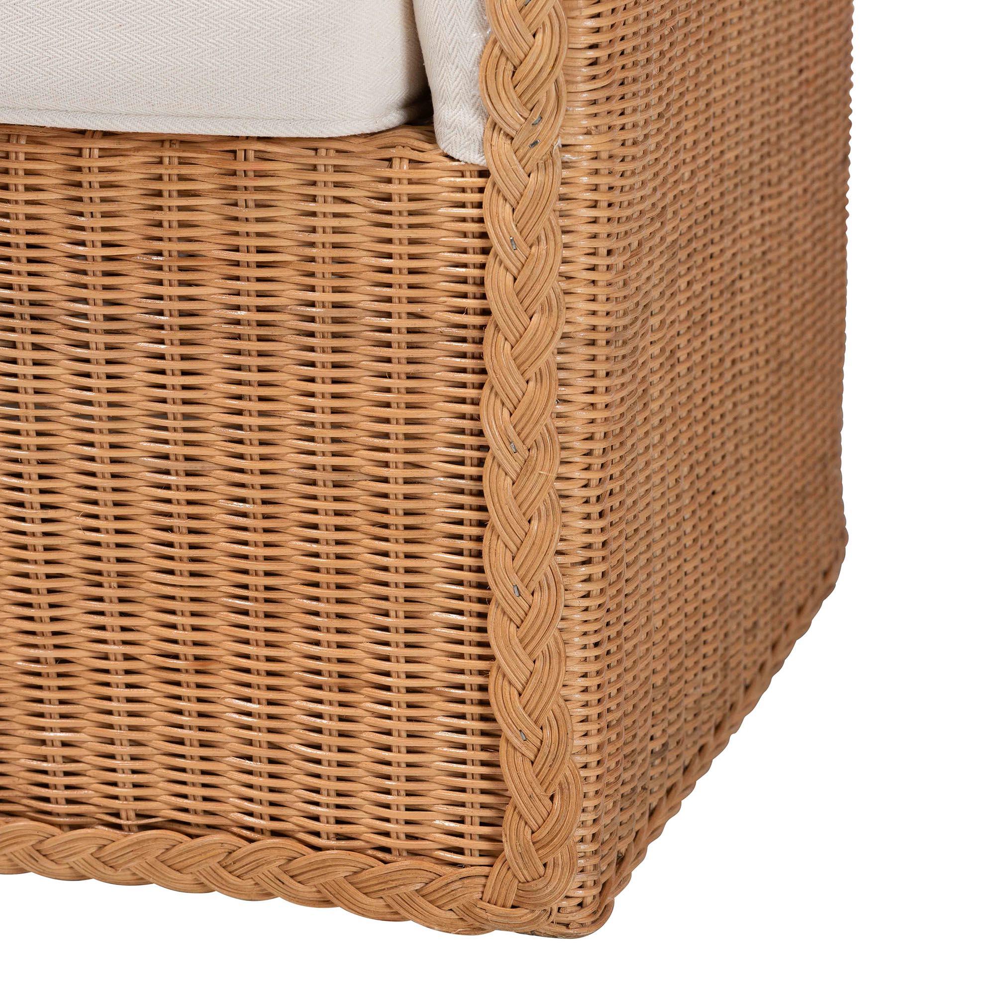 Bali & Pari Tessa Bohemian Light Honey Rattan Arm Chair