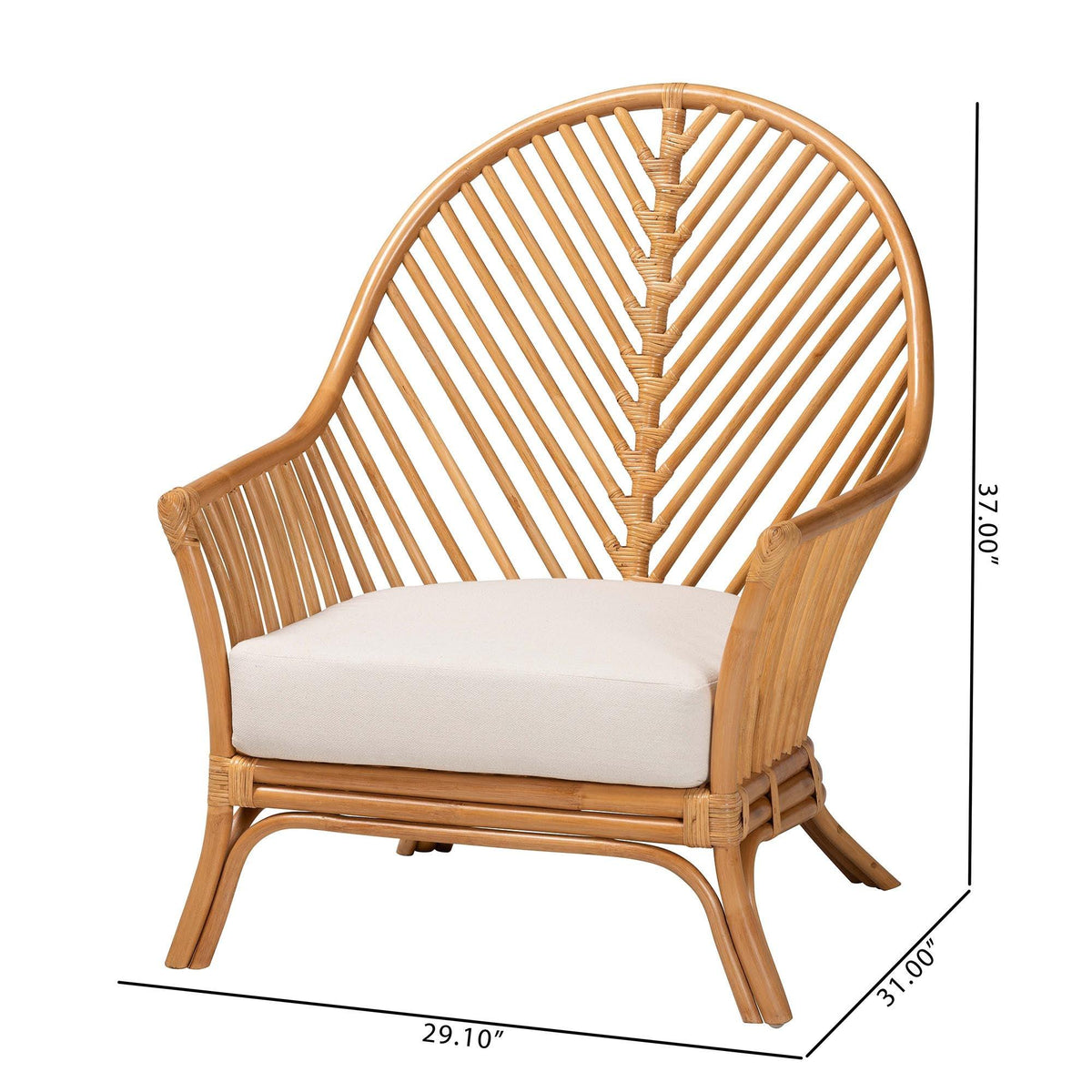 Bali & Pari Lisabon Bohemian Light Honey Rattan Arm Chair