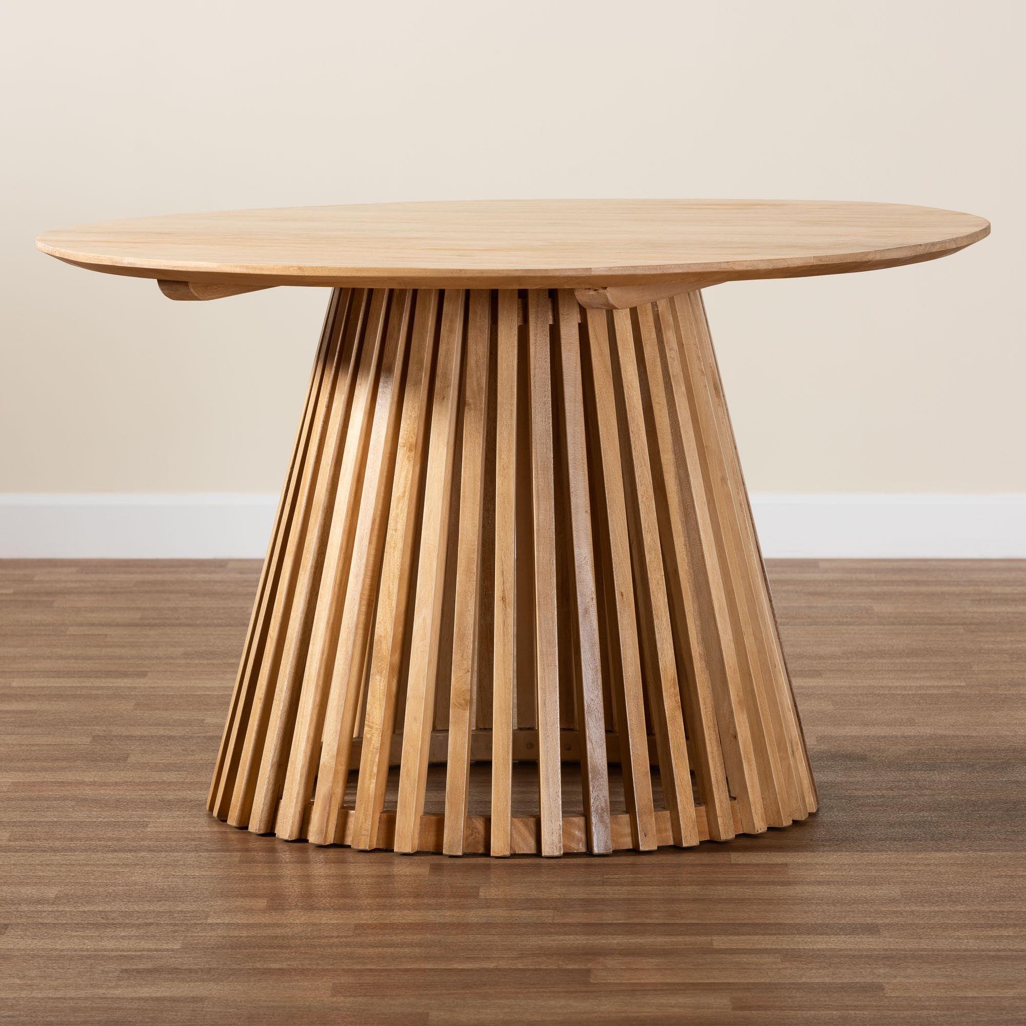 bali & pari Caribic Modern Slatted Acacia Wood Dining Table