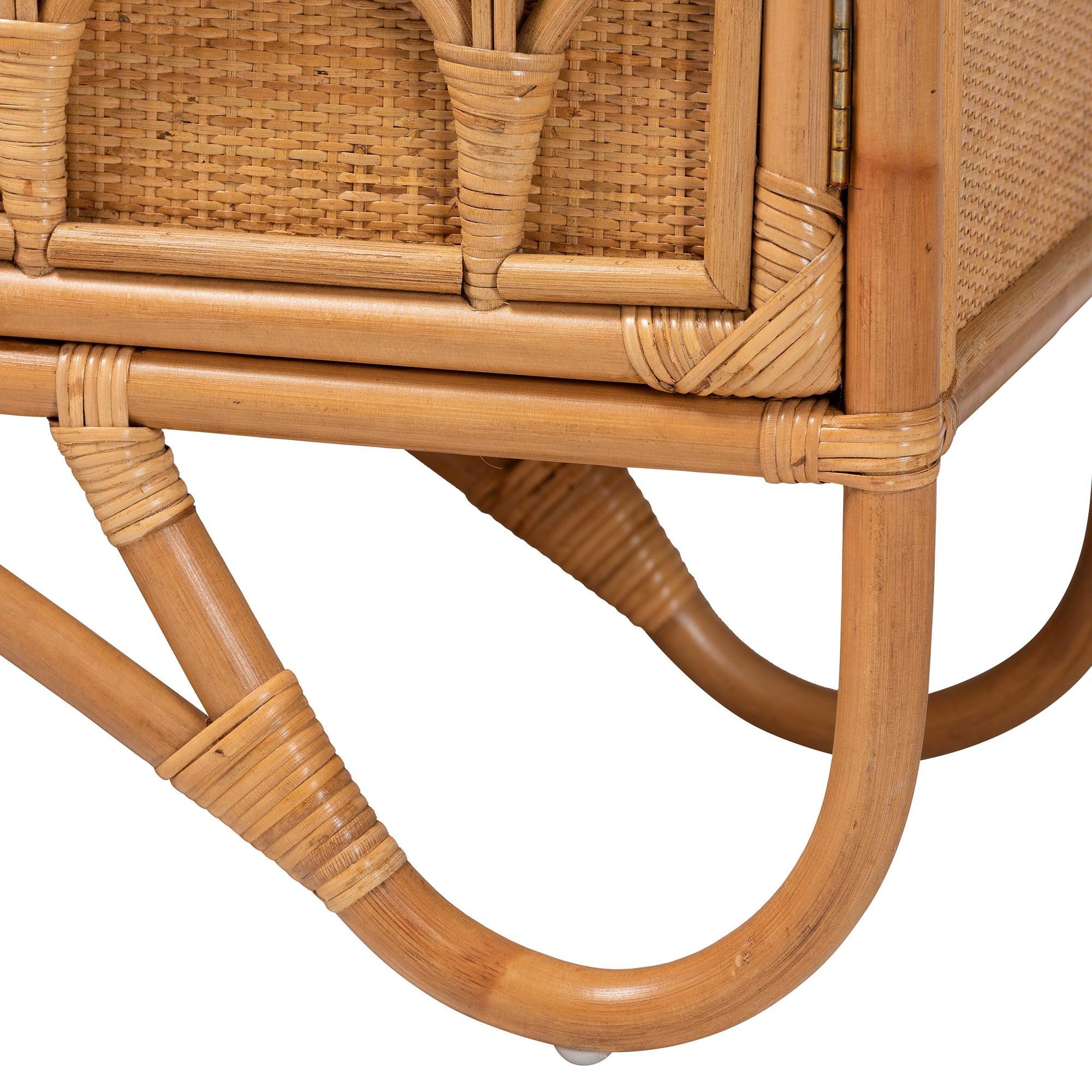 Bali & Pari Baylor Bohemian Light Honey Rattan Storage Cabinet