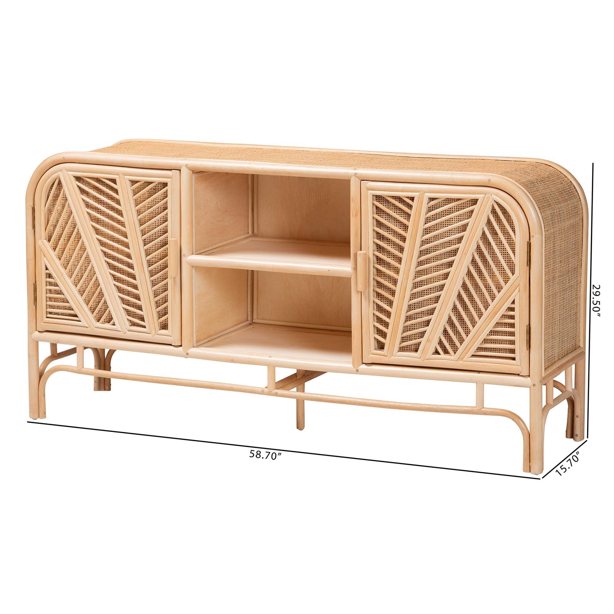 Bali & Pari Carabella Bohemian Rattan 2-Door Storage Cabinet