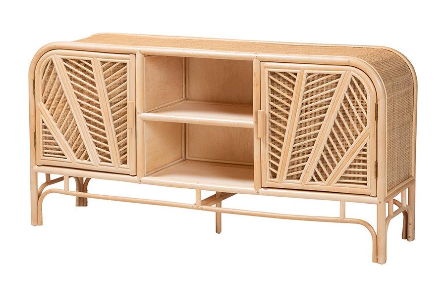 Bali & Pari Carabella Bohemian Rattan 2-Door Storage Cabinet