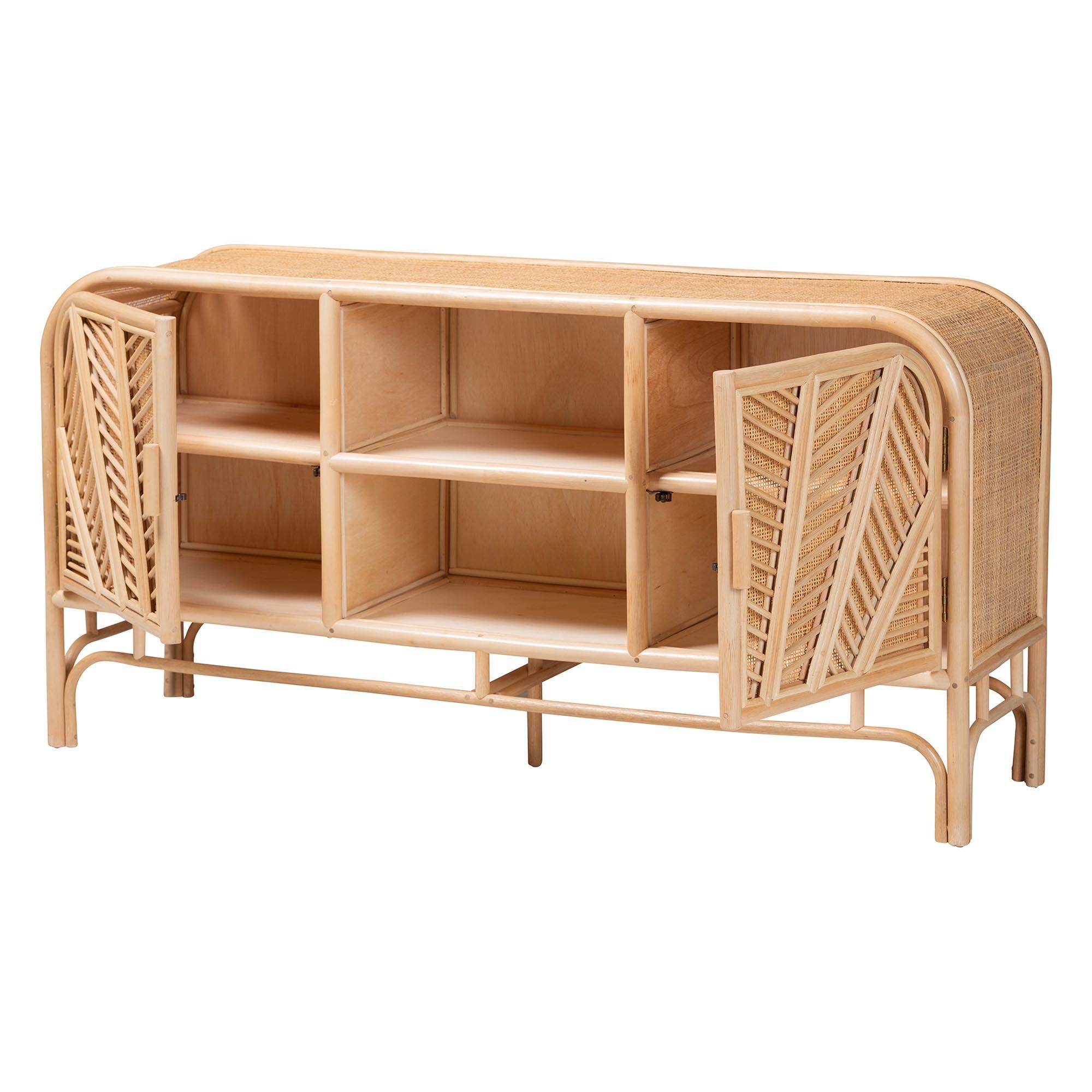 Bali & Pari Carabella Bohemian Rattan 2-Door Storage Cabinet