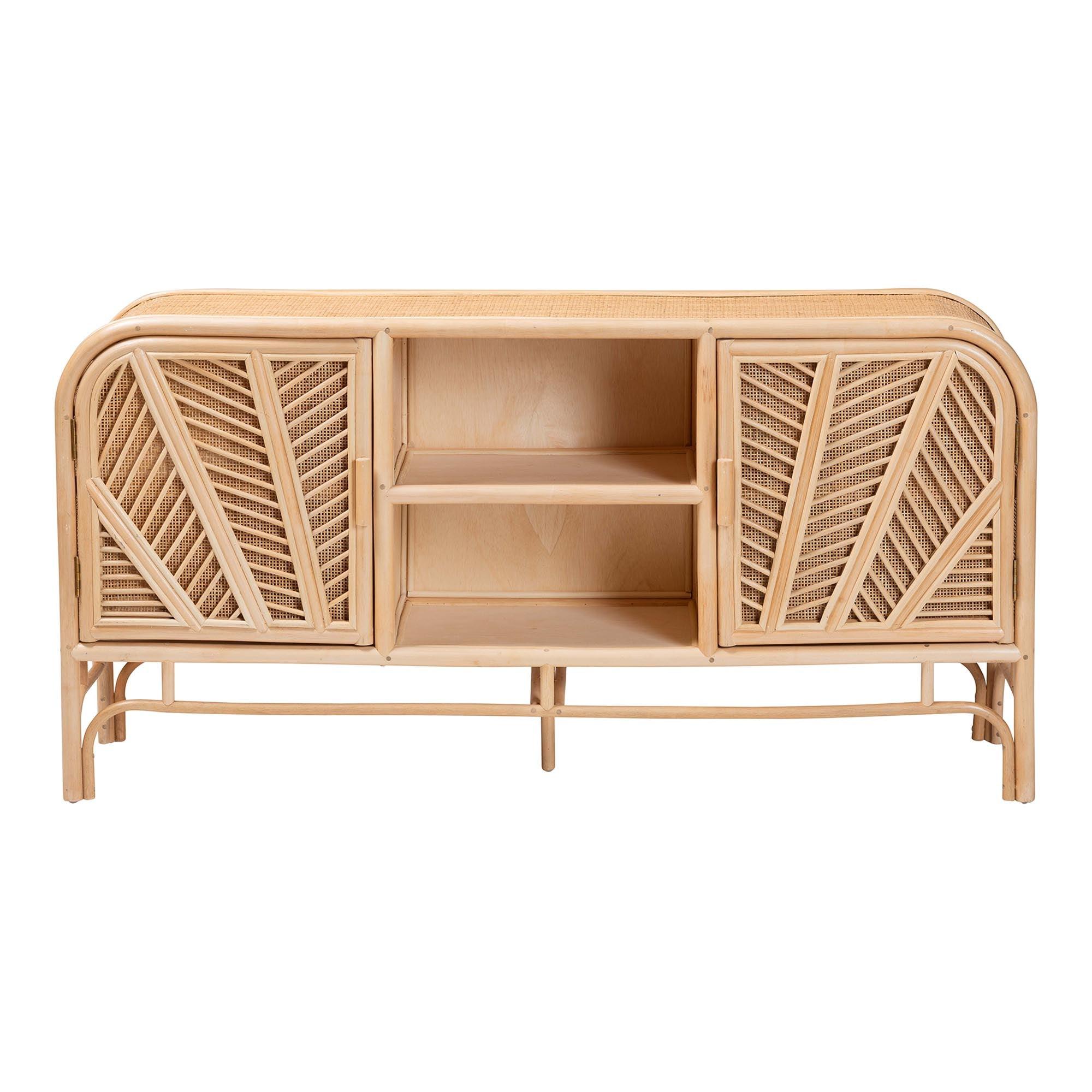 Bali & Pari Carabella Bohemian Rattan 2-Door Storage Cabinet