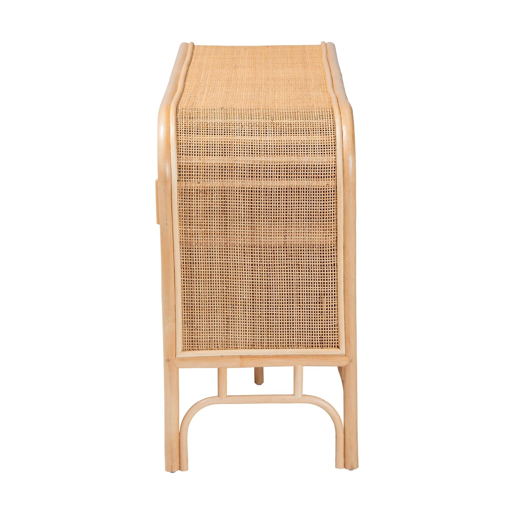 Bali & Pari Carabella Bohemian Rattan 2-Door Storage Cabinet