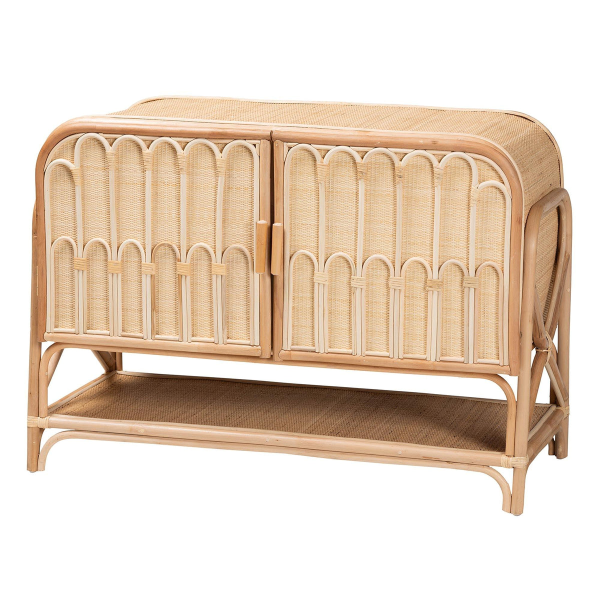 Bali & Pari Gitano Bohemian Rattan 2-Door Storage Cabinet