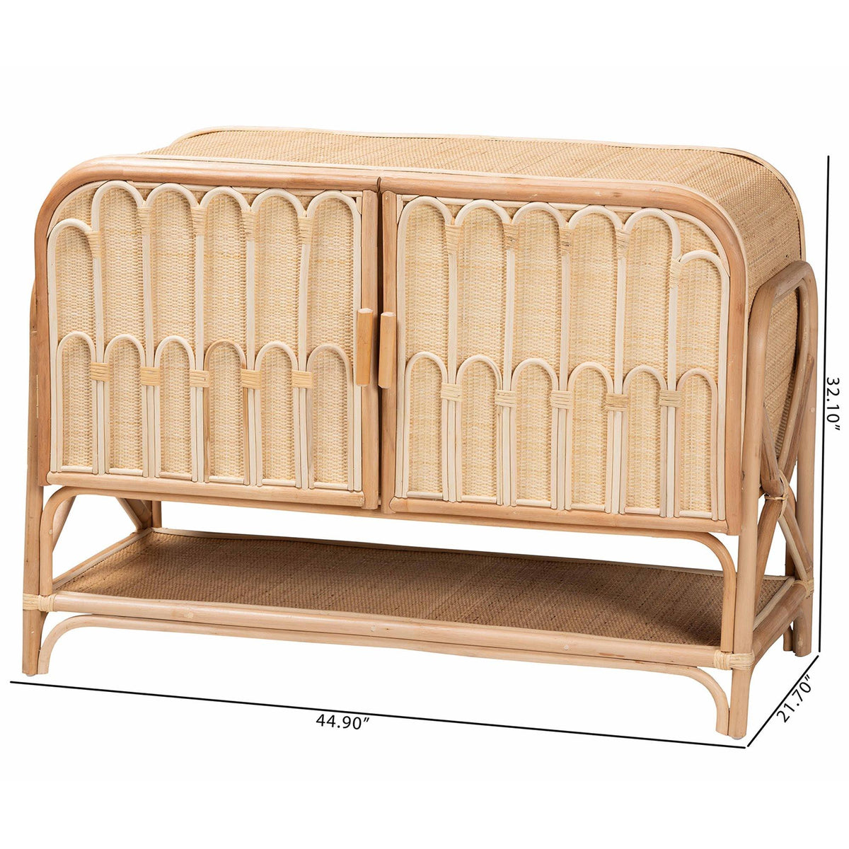 Bali & Pari Gitano Bohemian Rattan 2-Door Storage Cabinet