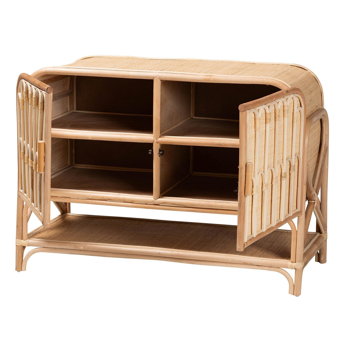 Bali & Pari Gitano Bohemian Rattan 2-Door Storage Cabinet