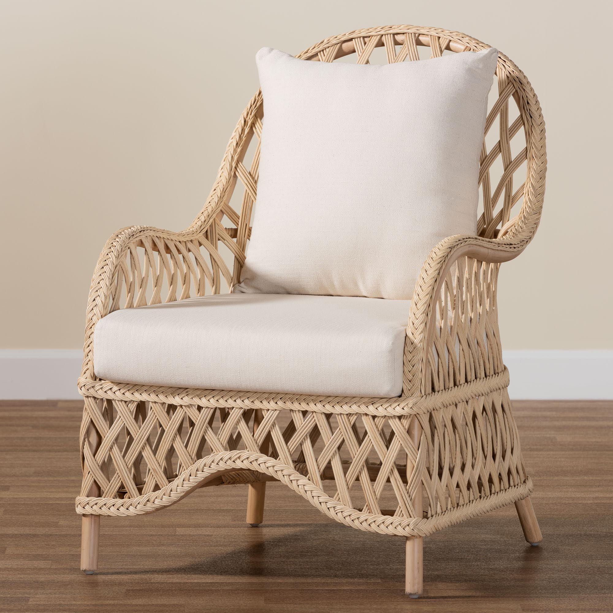 bali & pari Florence Bohemian Braided Rattan Arm Chair