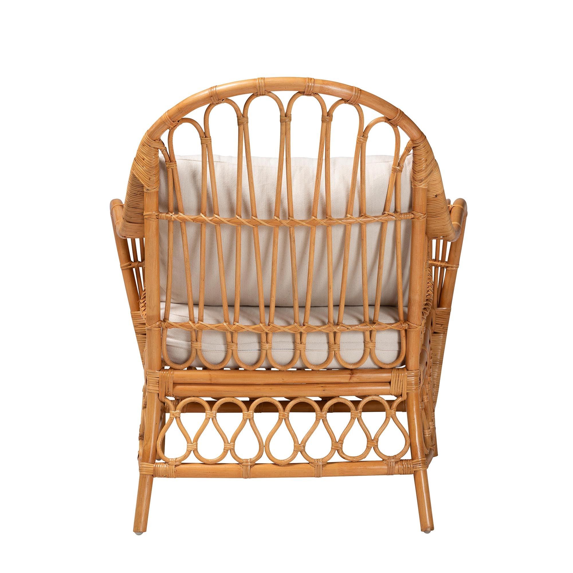Bali & Pari Reina Bohemian Light Honey Rattan Arm Chair