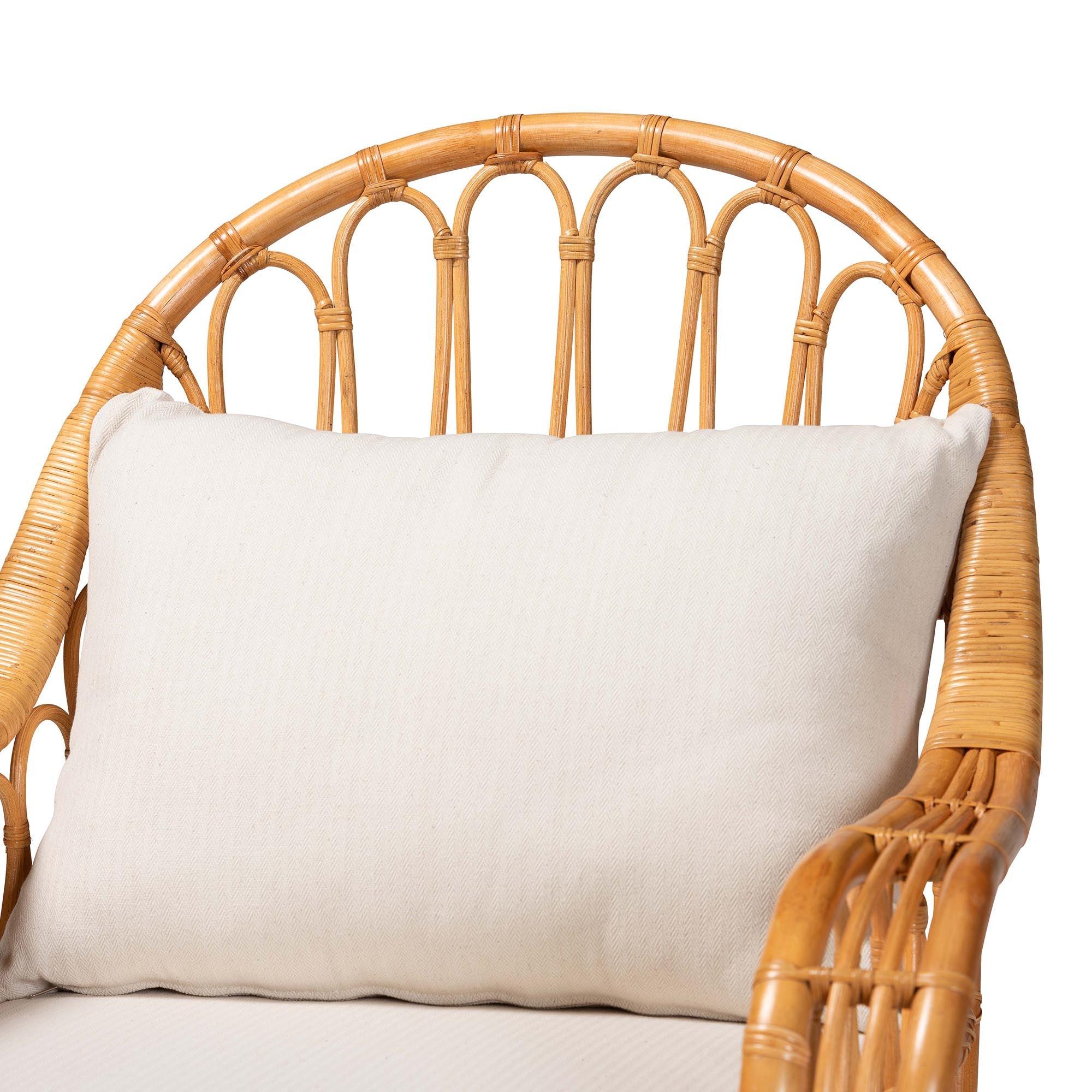 Bali & Pari Reina Bohemian Light Honey Rattan Arm Chair