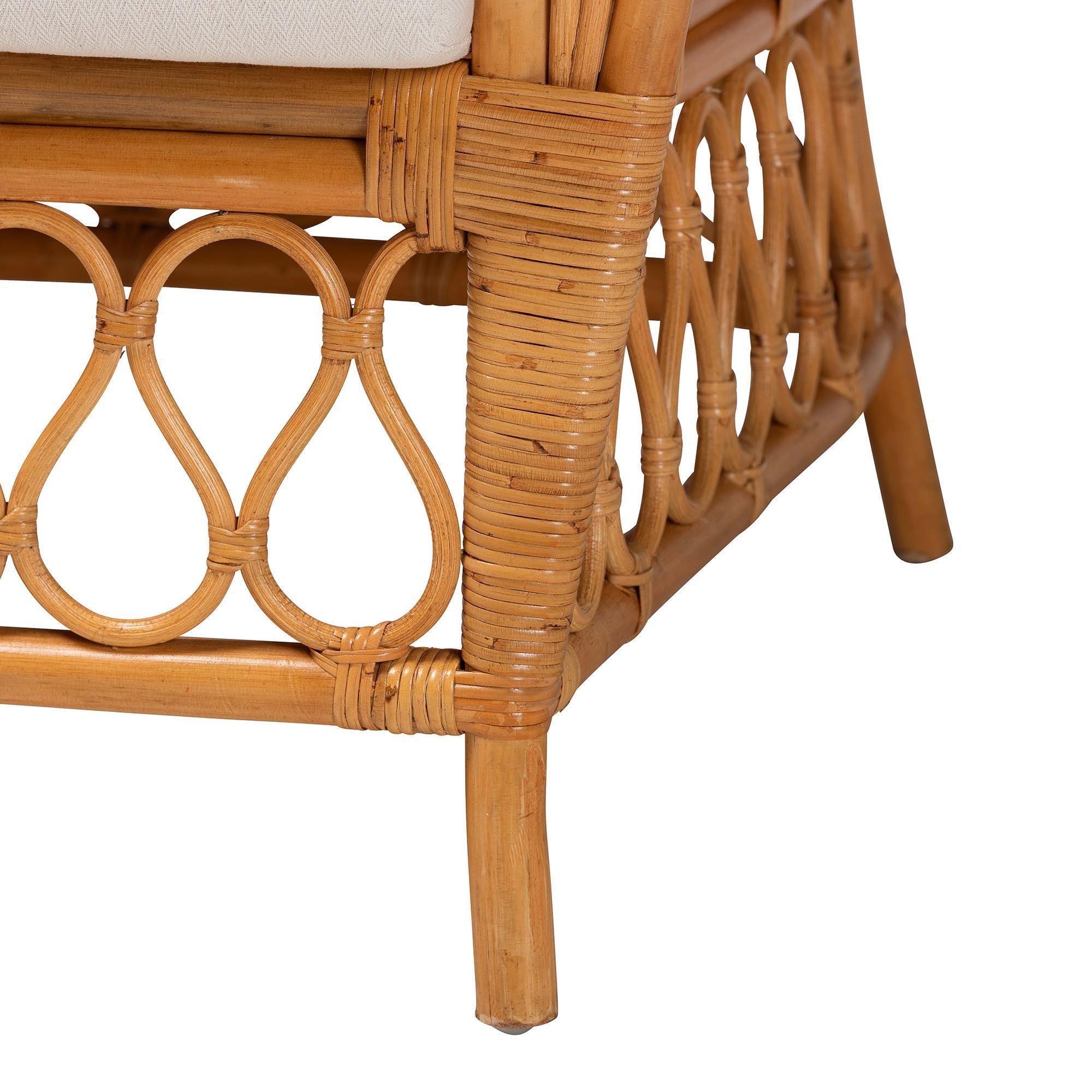 Bali & Pari Reina Bohemian Light Honey Rattan Arm Chair