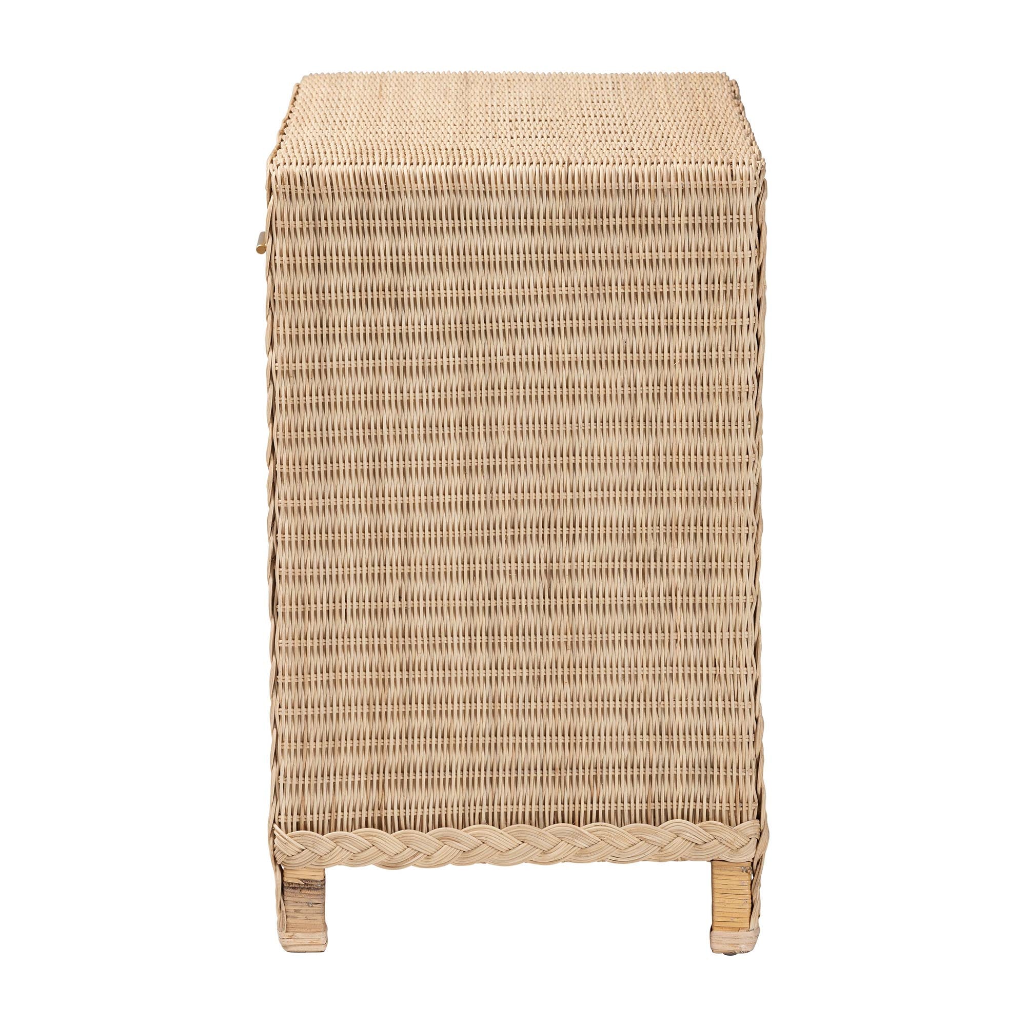 Bali & Pari Lanica Japandi Sun Bleached Rattan 2-Drawer Console Table