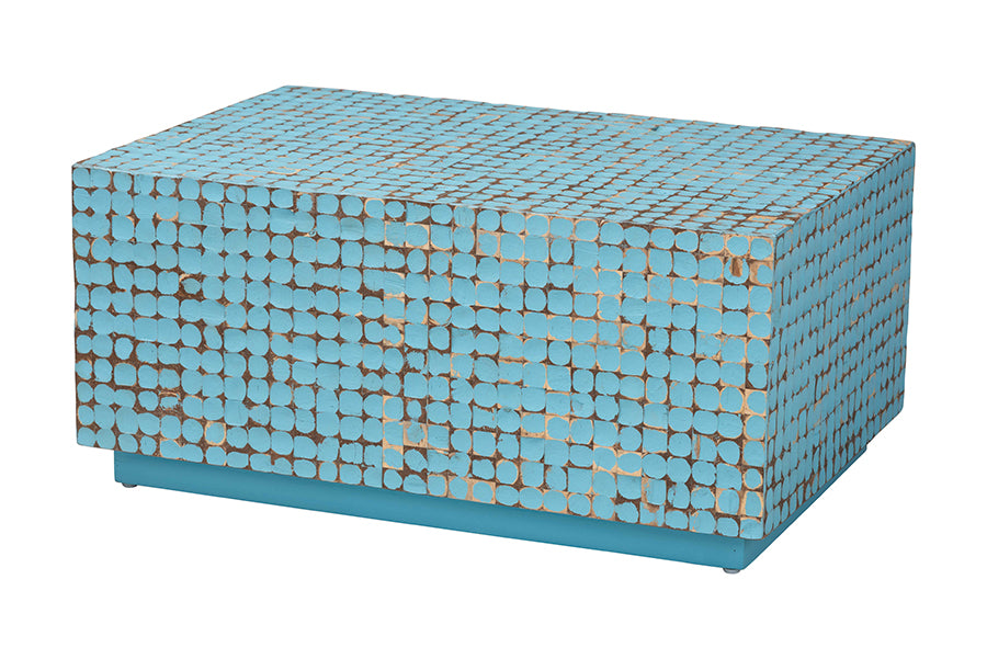 Bali & Pari Nitza Bohemian Coconut Shell and Acacia Wood Coffee Table