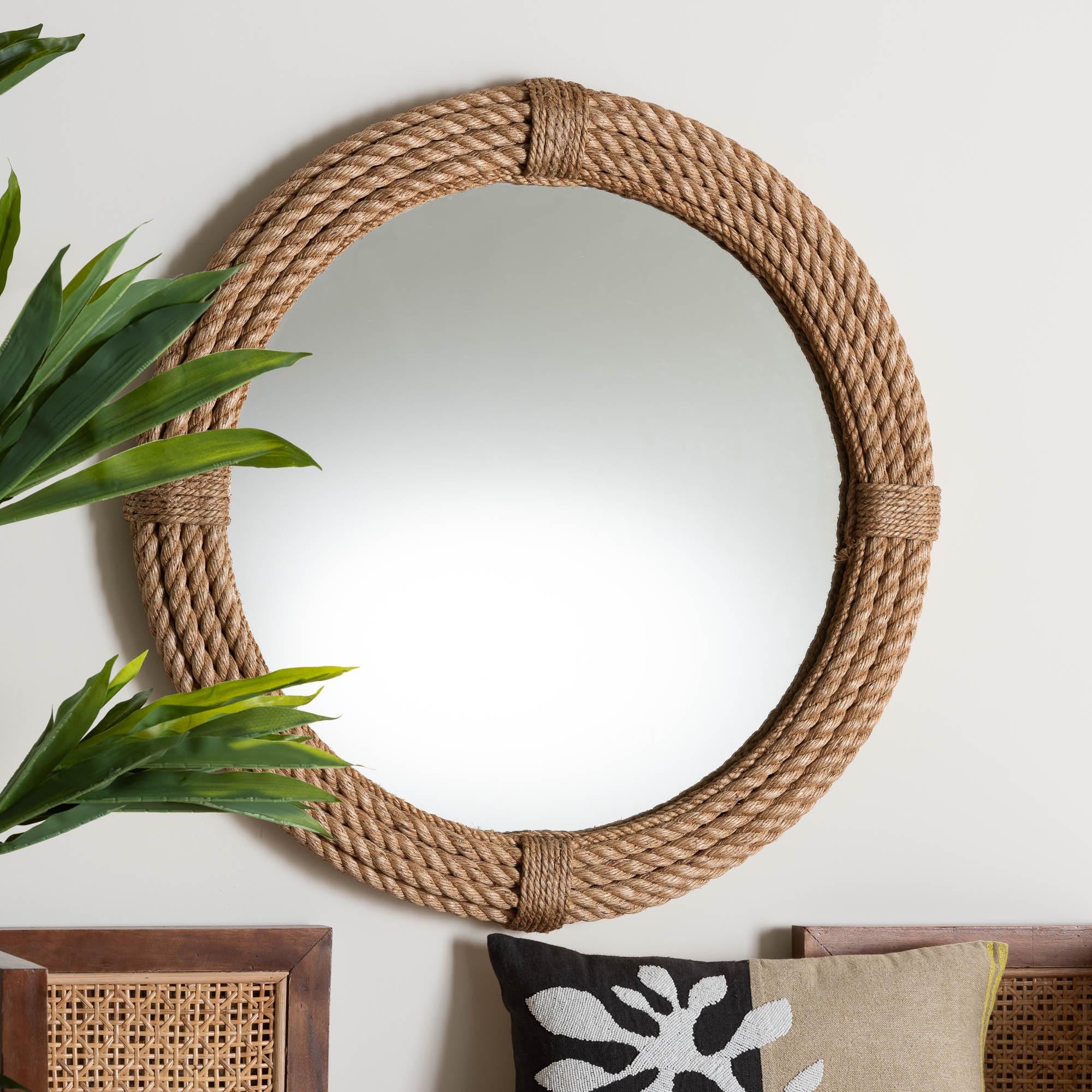 bali & pari Manila Bohemian Woven Rope Accent Wall Mirror