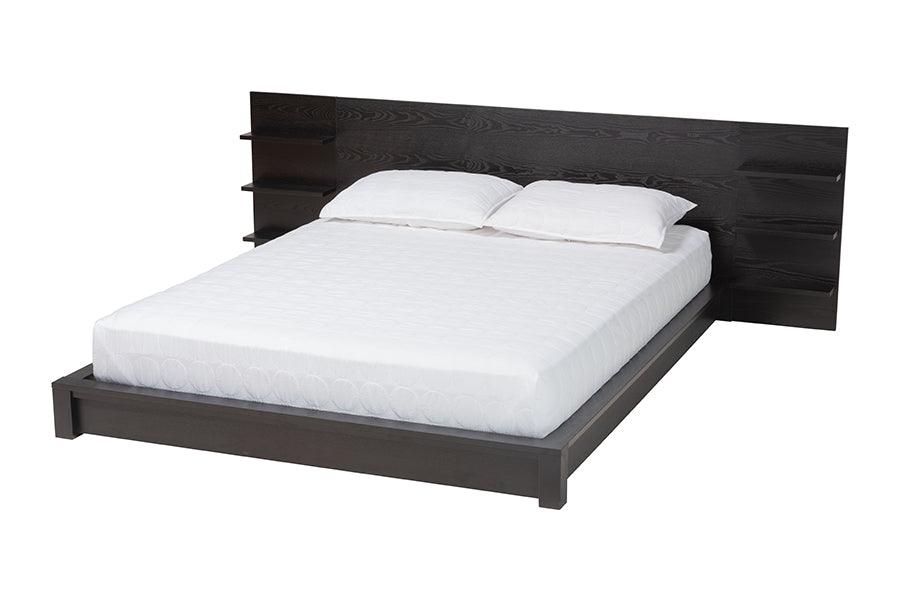 Elina Modern Ebony Wood Platform Bed