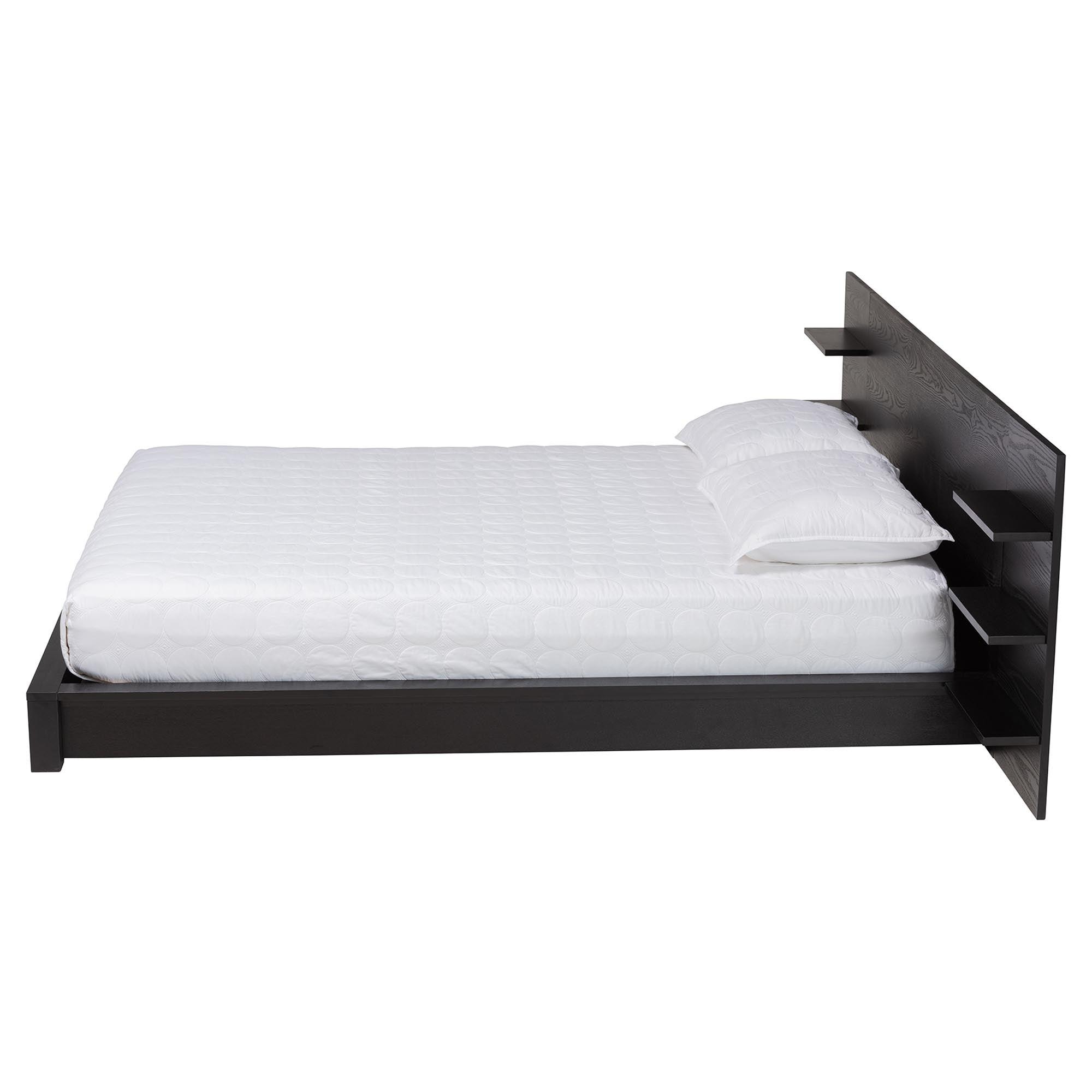 Elina Modern Ebony Wood Platform Bed
