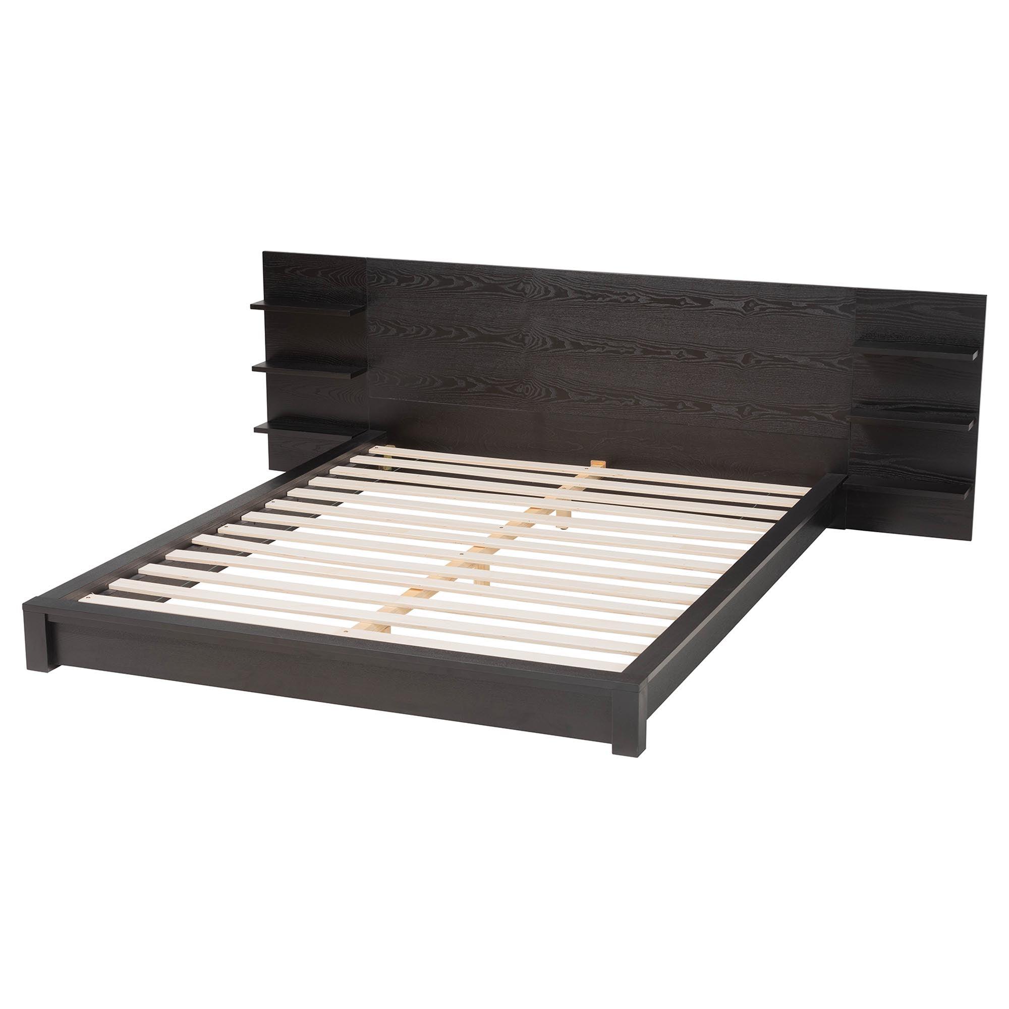 Elina Modern Ebony Wood Platform Bed