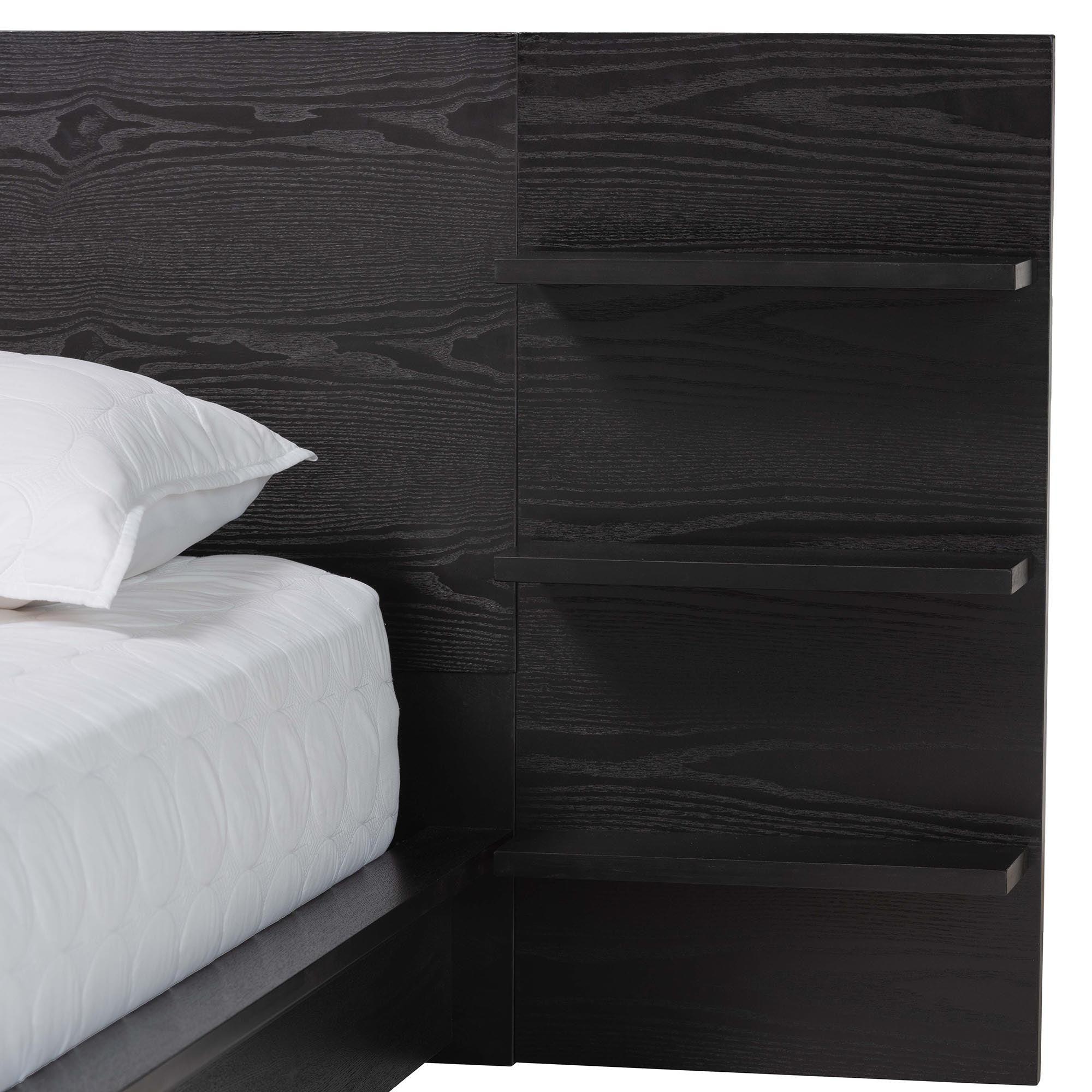 Elina Modern Ebony Wood Platform Bed