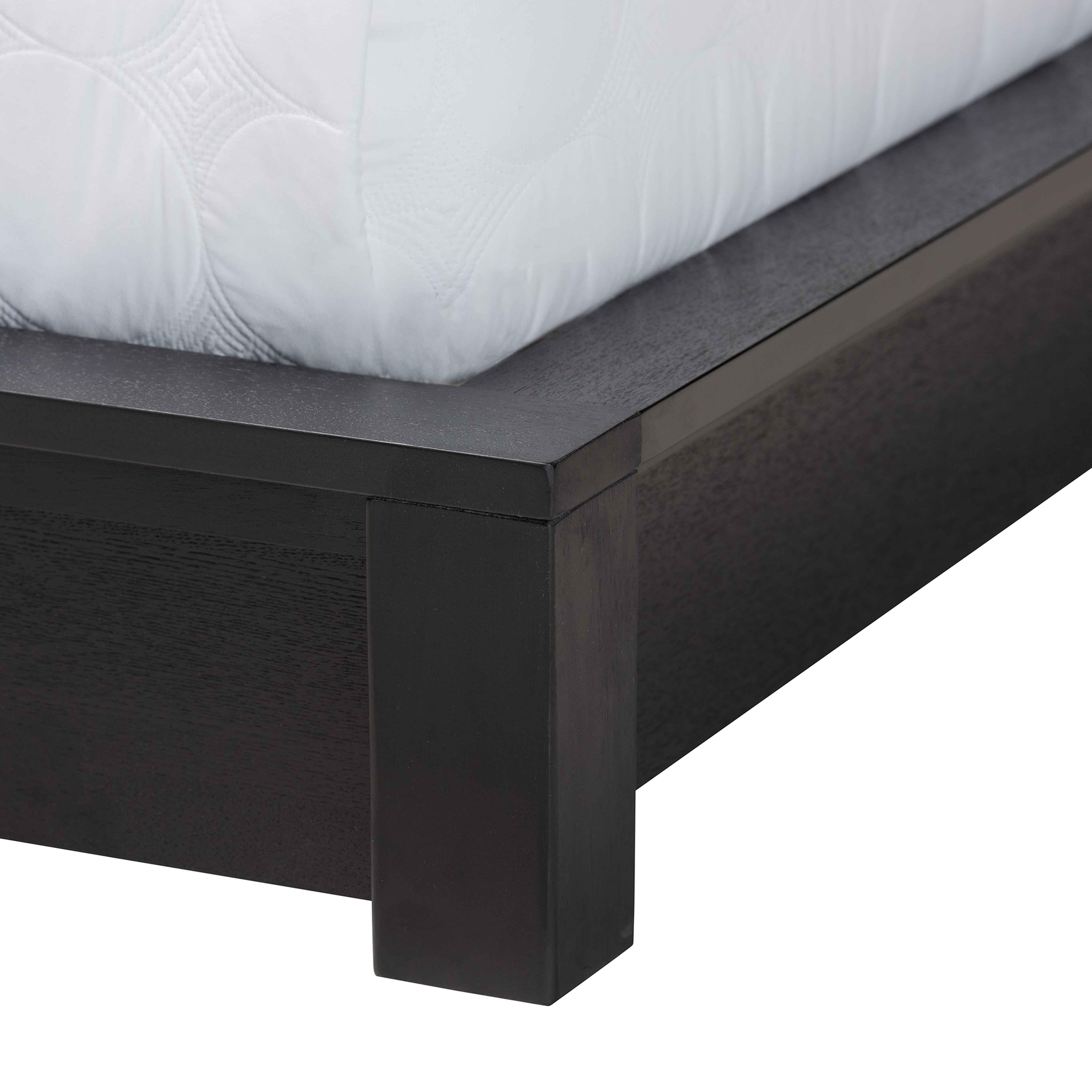 Elina Modern Ebony Wood Platform Bed