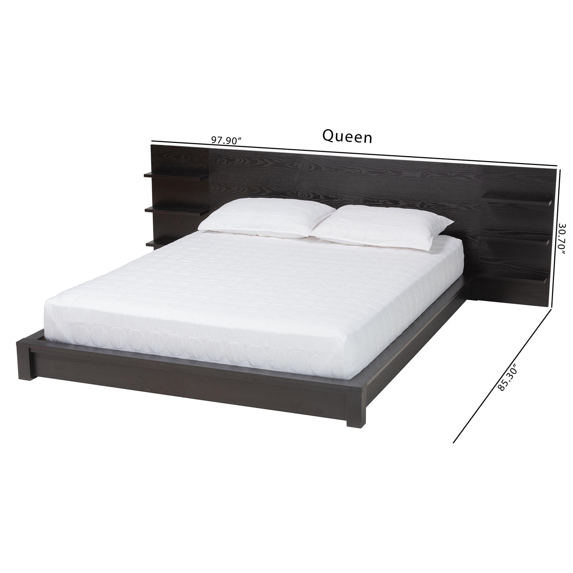 Elina Modern Ebony Wood Platform Bed