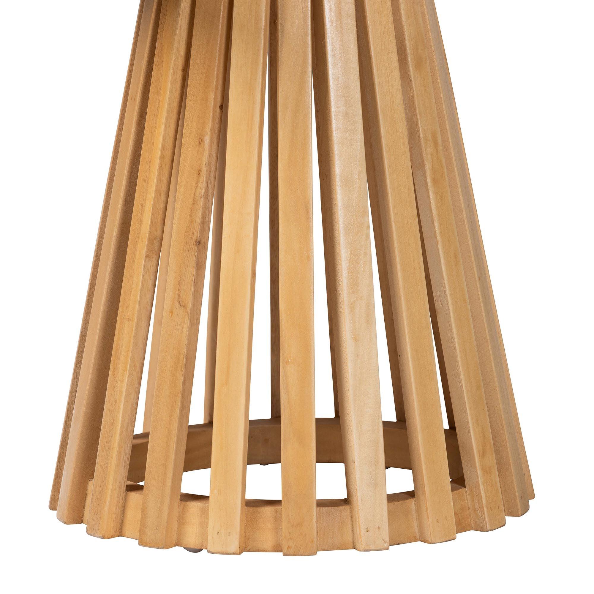 Bali & Pari Caribic Modern Slatted Acacia Wood End Table