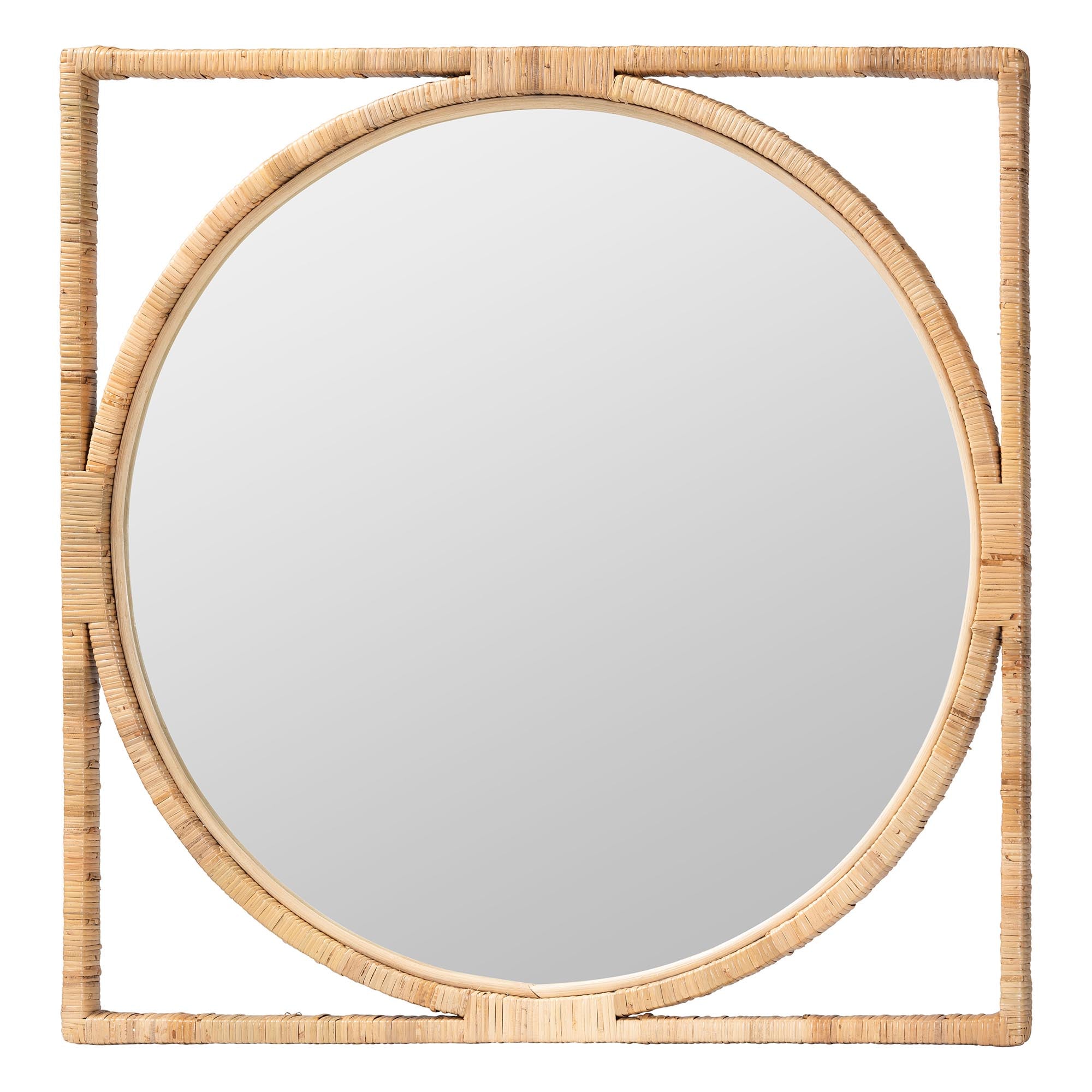 bali & pari Bayan Japandi Rattan Wall Mirror