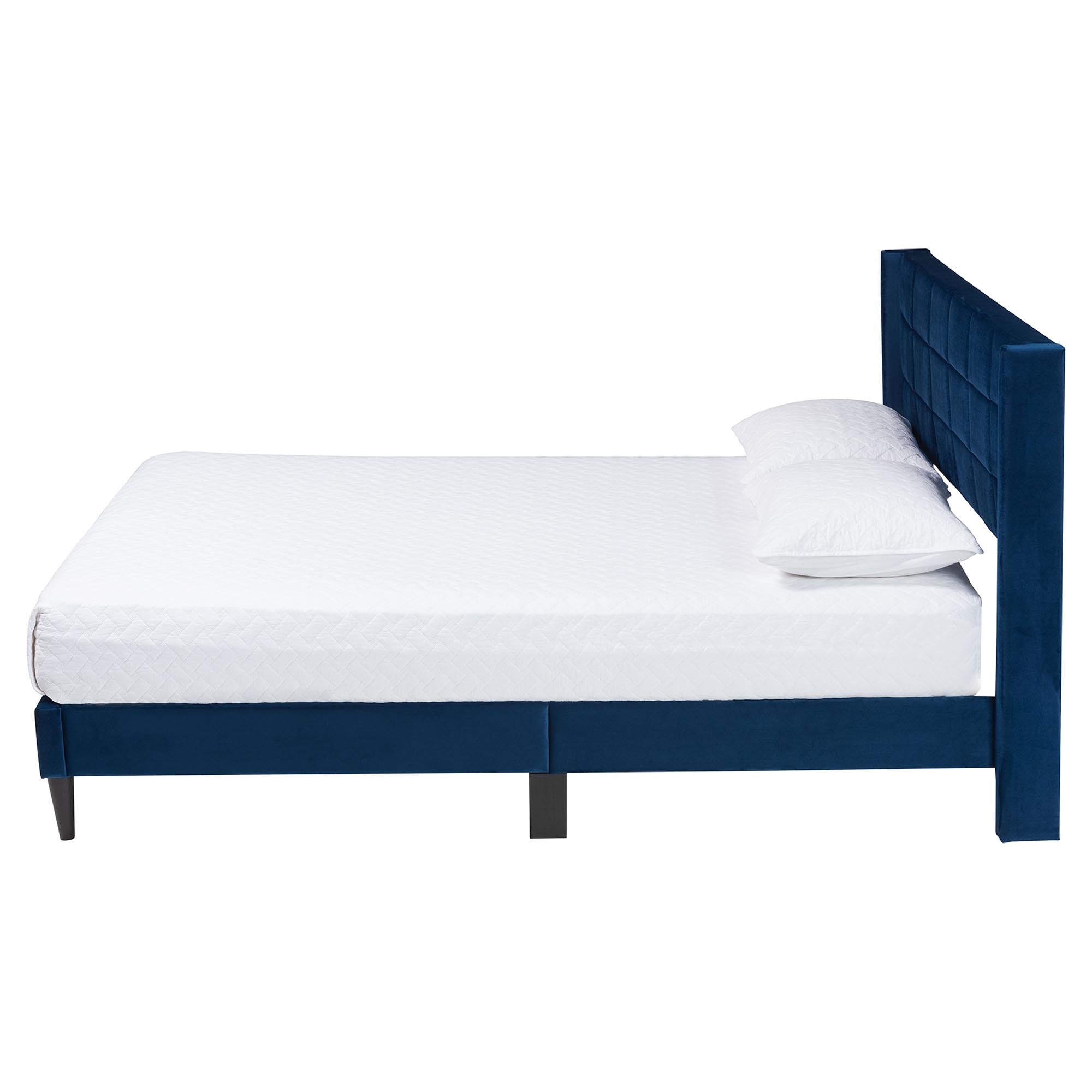 Payne Modern Glam Velvet and Wood Bed