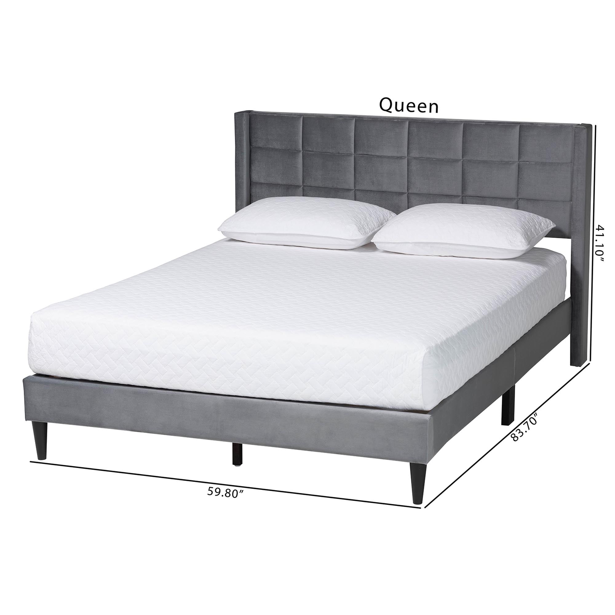 Payne Modern Glam Velvet and Wood Bed
