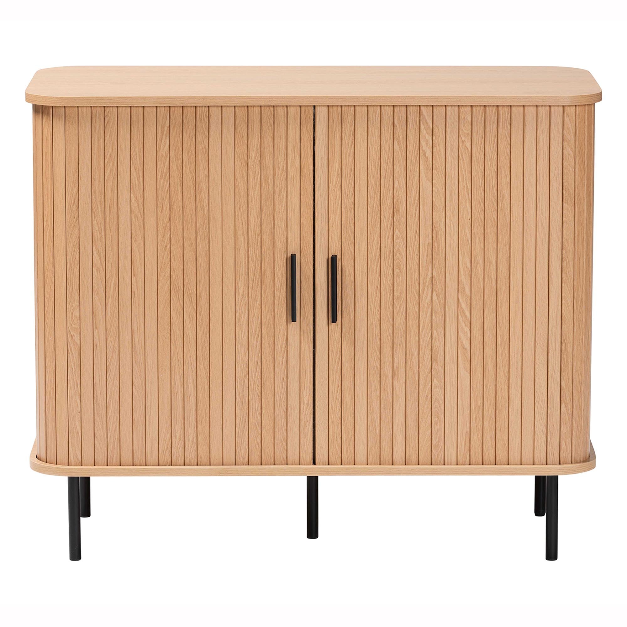 Lucia Fluted Wood Storage Cabinet