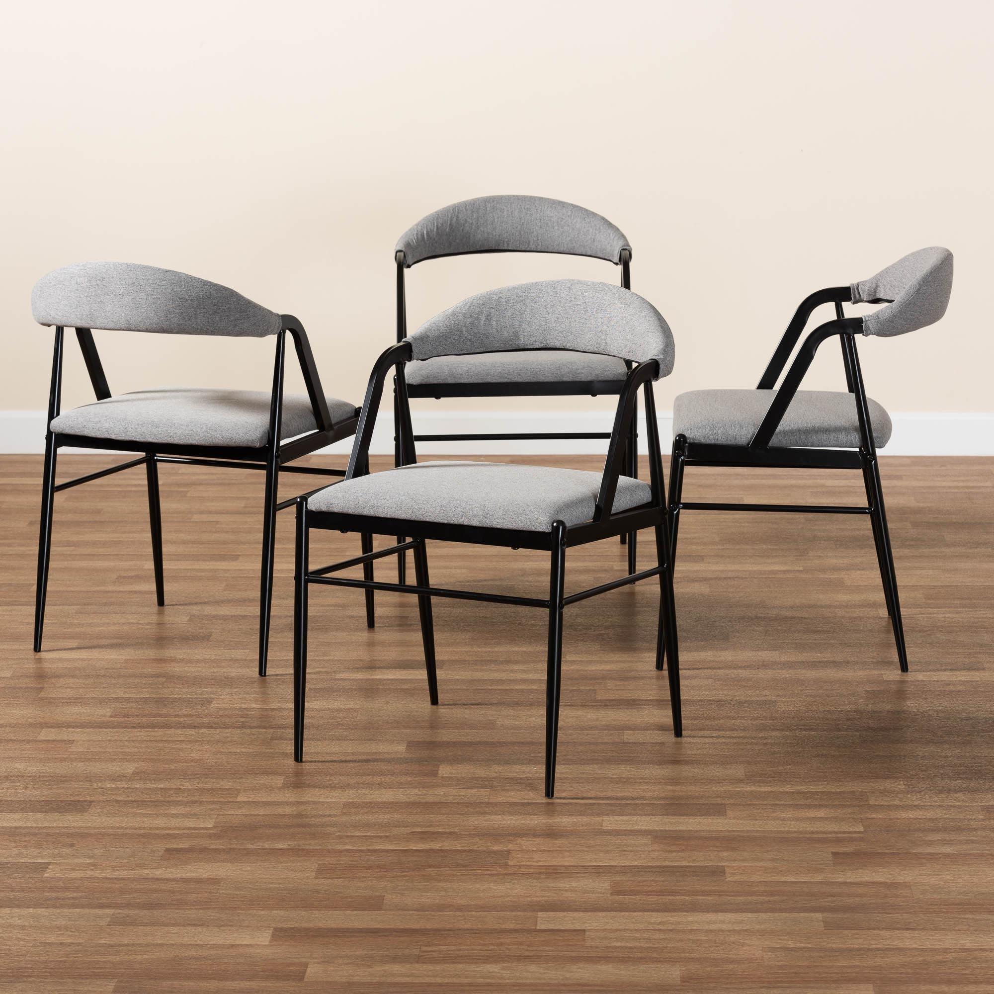 Orrin Modern Industrial Fabric and Metal Dining Chair