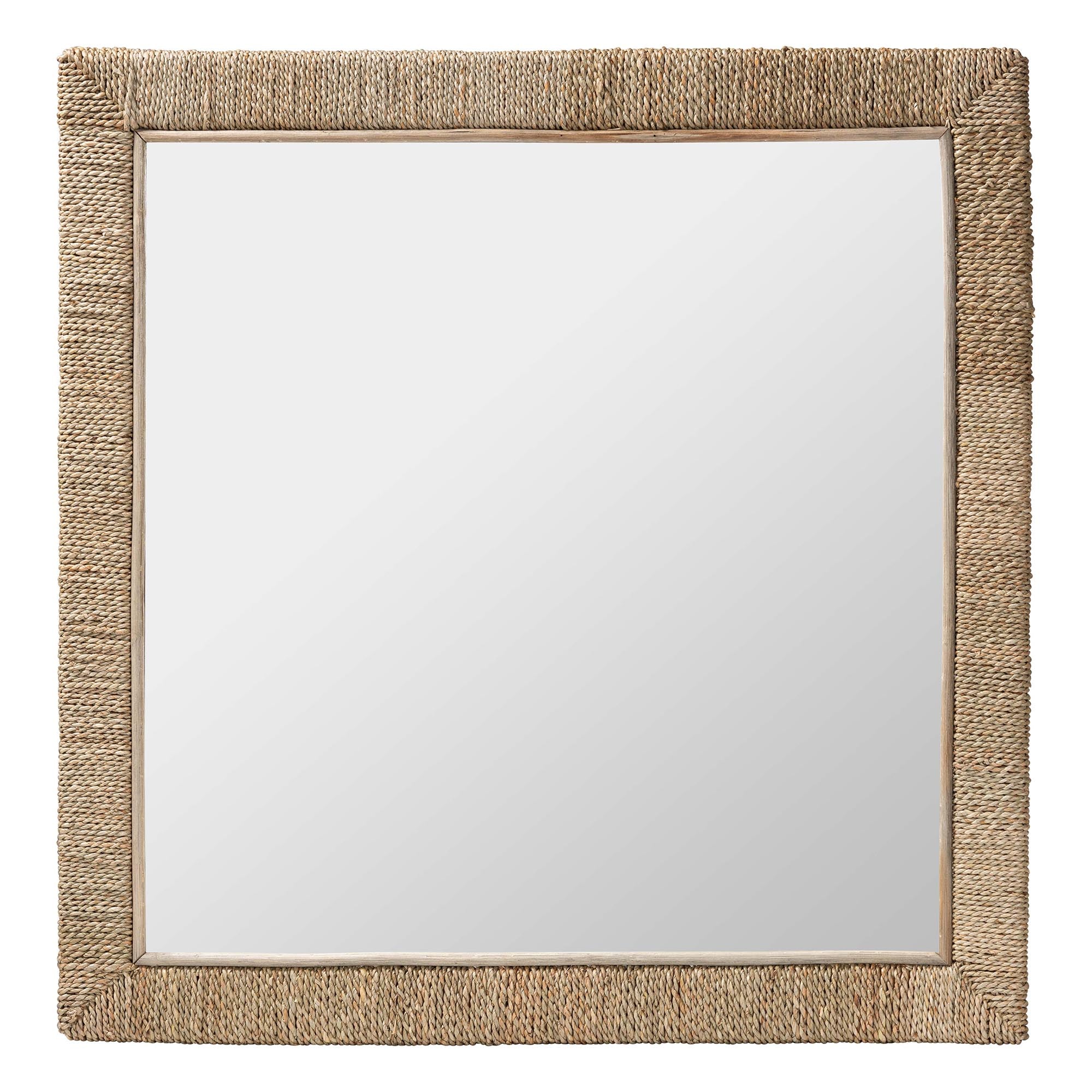 bali & pari Geralyn Japandi Seagrass Square Wall Mirror
