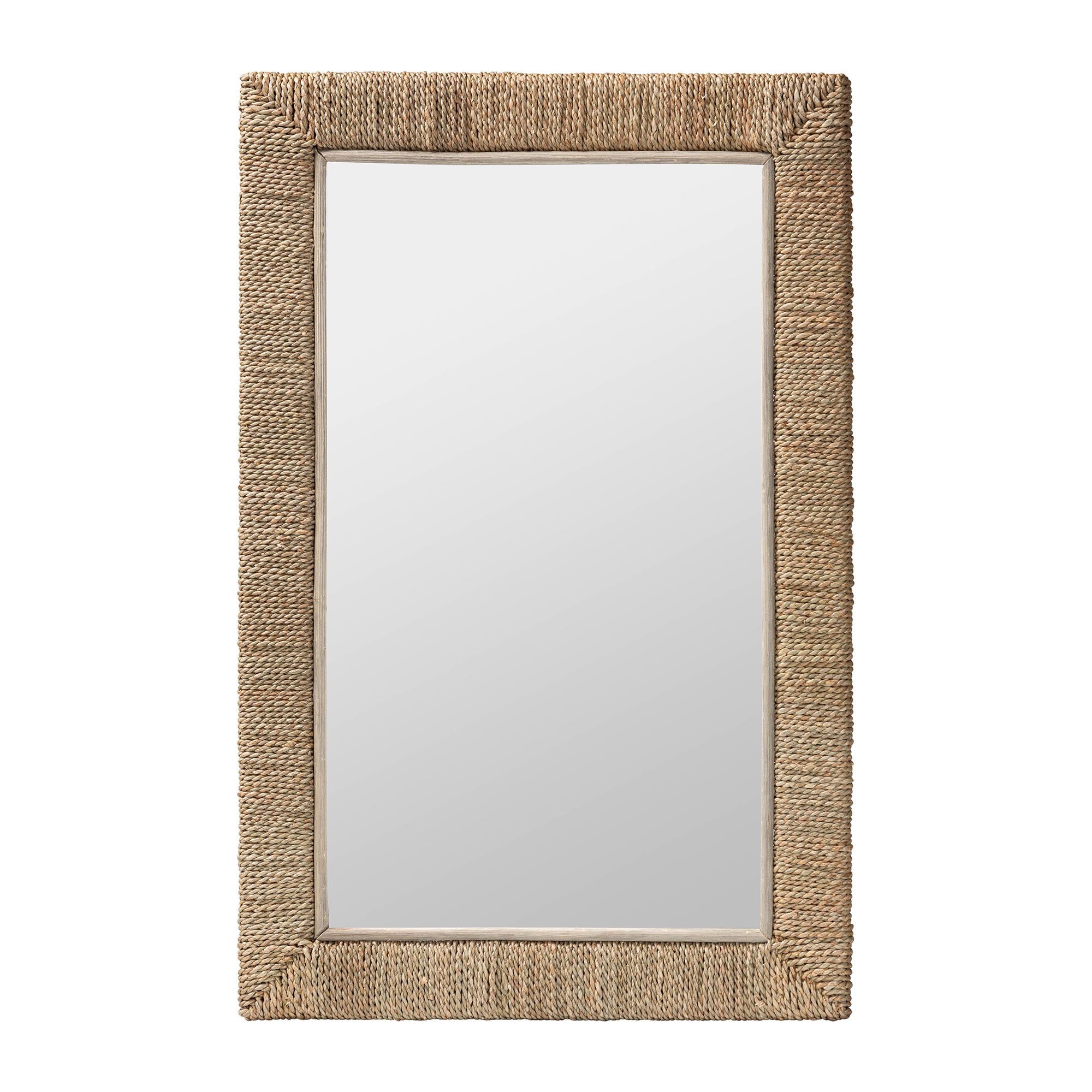 bali & pari Geralyn Japandi Seagrass Rectangular Wall Mirror
